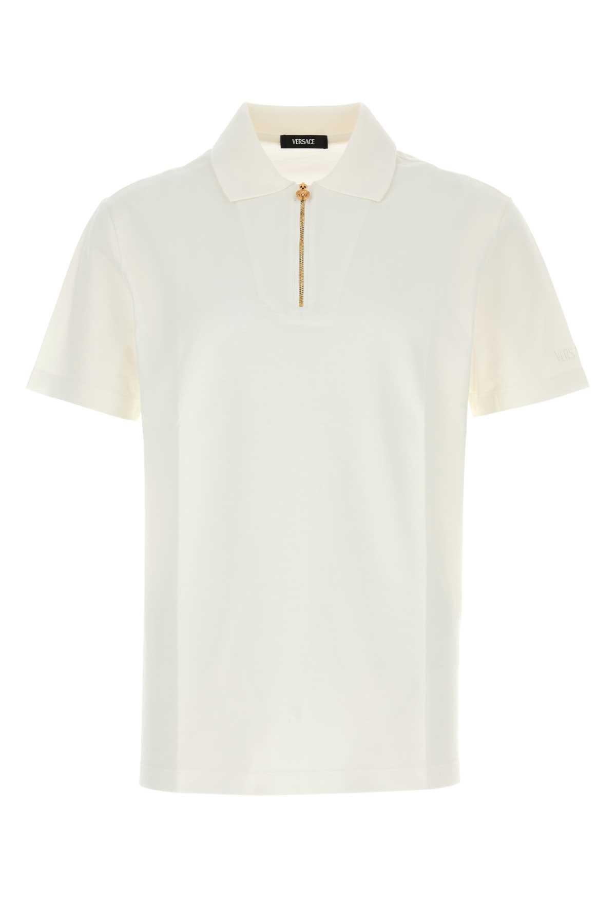 White piquet polo shirt 10188481A134921W000 (VERSACE / ポロシャツ ) | VERSACE (ヴェルサーチェ)