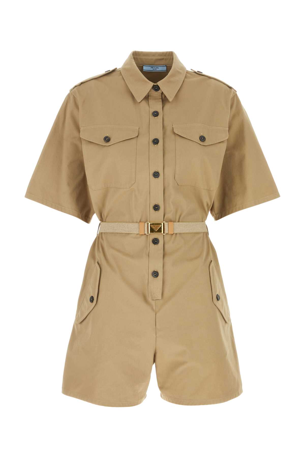 Khaki cotton jumpsuit P293HTSOOO14WQF0241 (Prada / ワンピース・ドレス・オールインワン ) | Prada (プラダ)