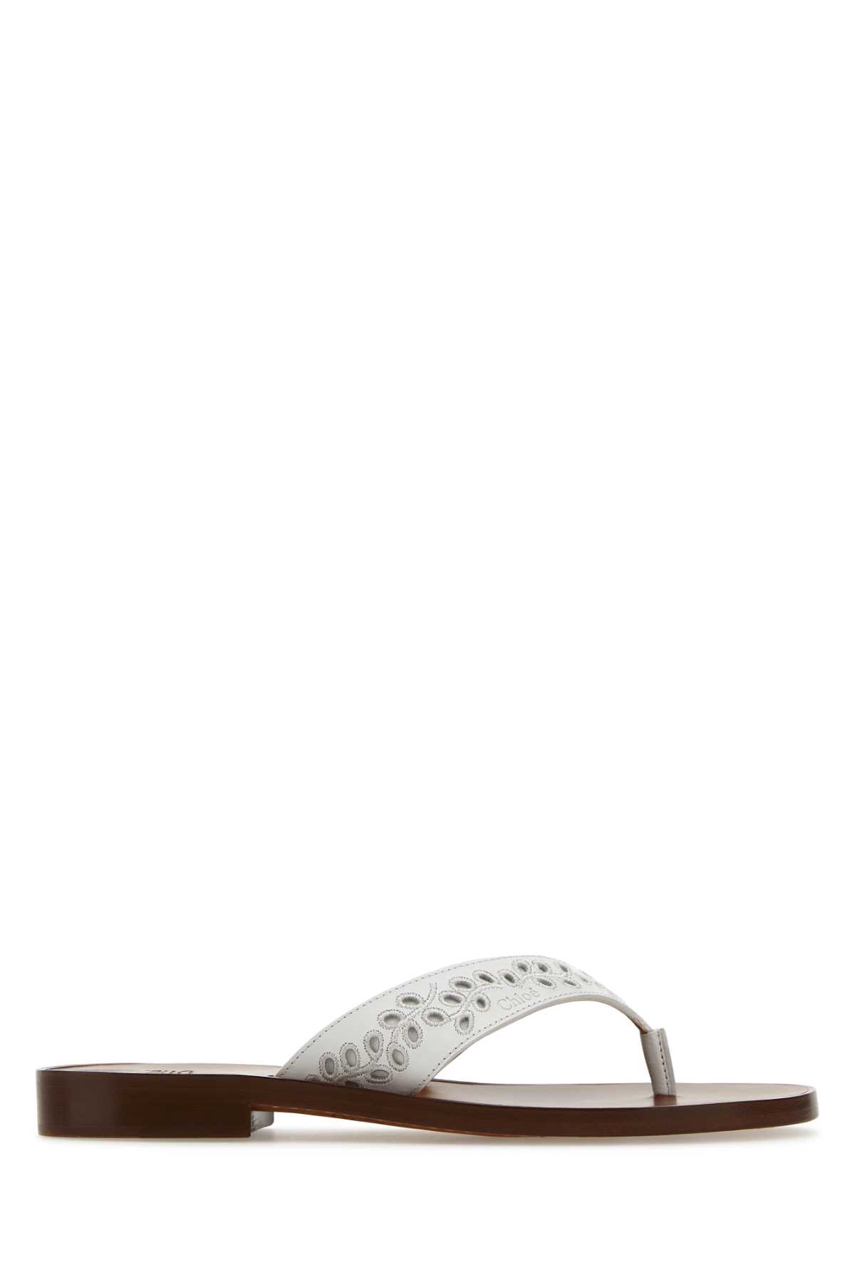 White leather Paz Chloé x Eres thong slippers CHC23U848DW107 (Chloé / サンダル ) | Chloé (クロエ)