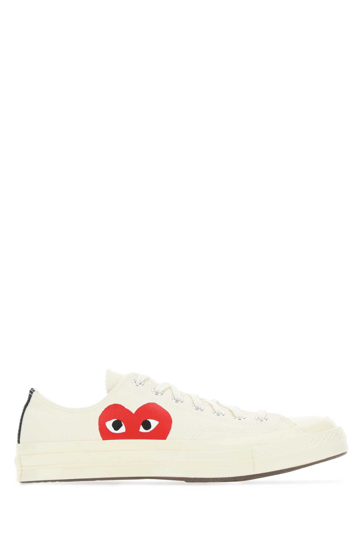Ivory canvas Comme Des Garçons X Converse sneakers P1K111WHITE (PLAY Comme Des Garçons / スニーカー ) | PLAY Comme Des Garçons (プレイ コムデギャルソン)