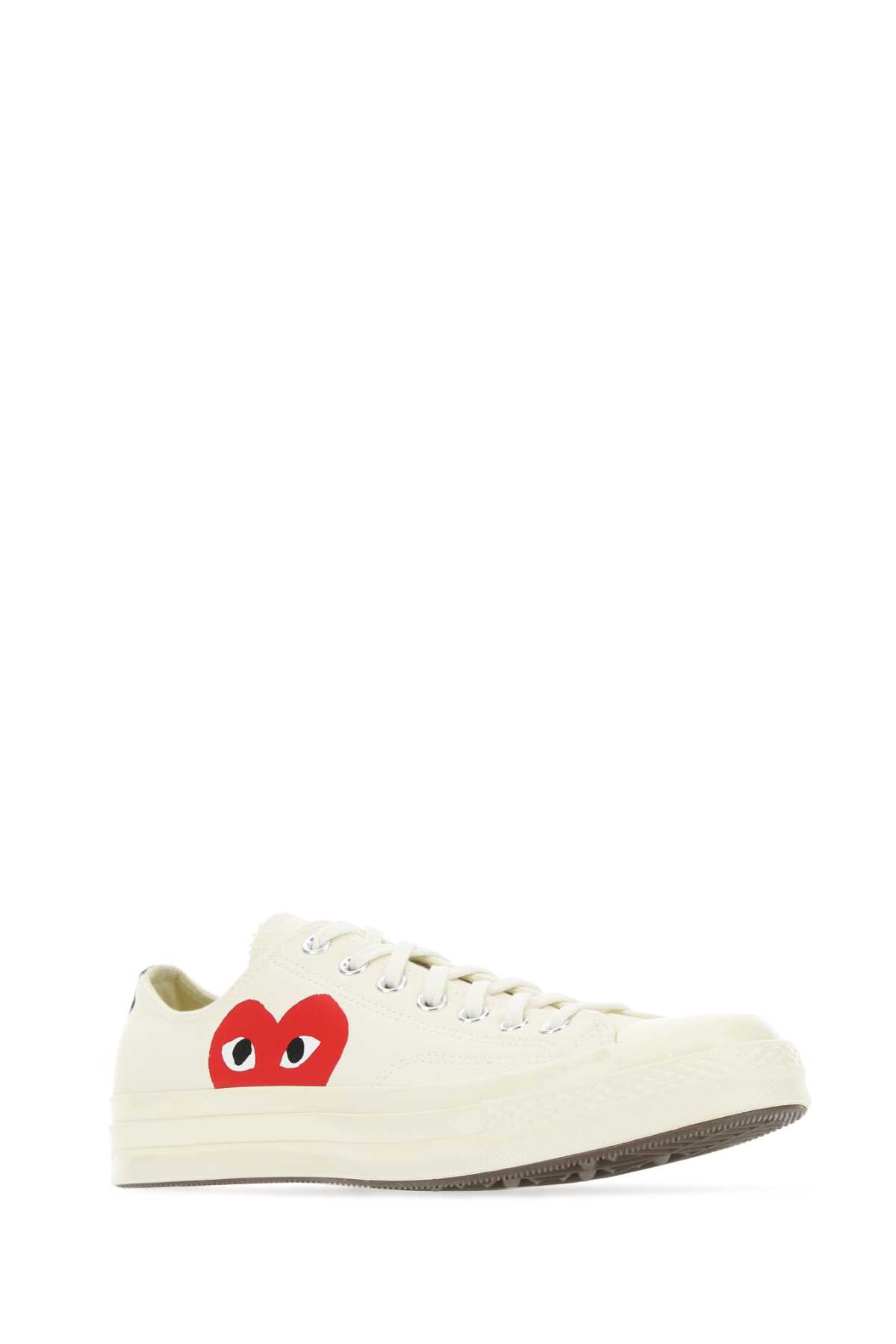 Ivory canvas Comme Des Garçons X Converse sneakers P1K111WHITE (PLAY Comme Des Garçons / スニーカー ) | PLAY Comme Des Garçons (プレイ コムデギャルソン)(1)
