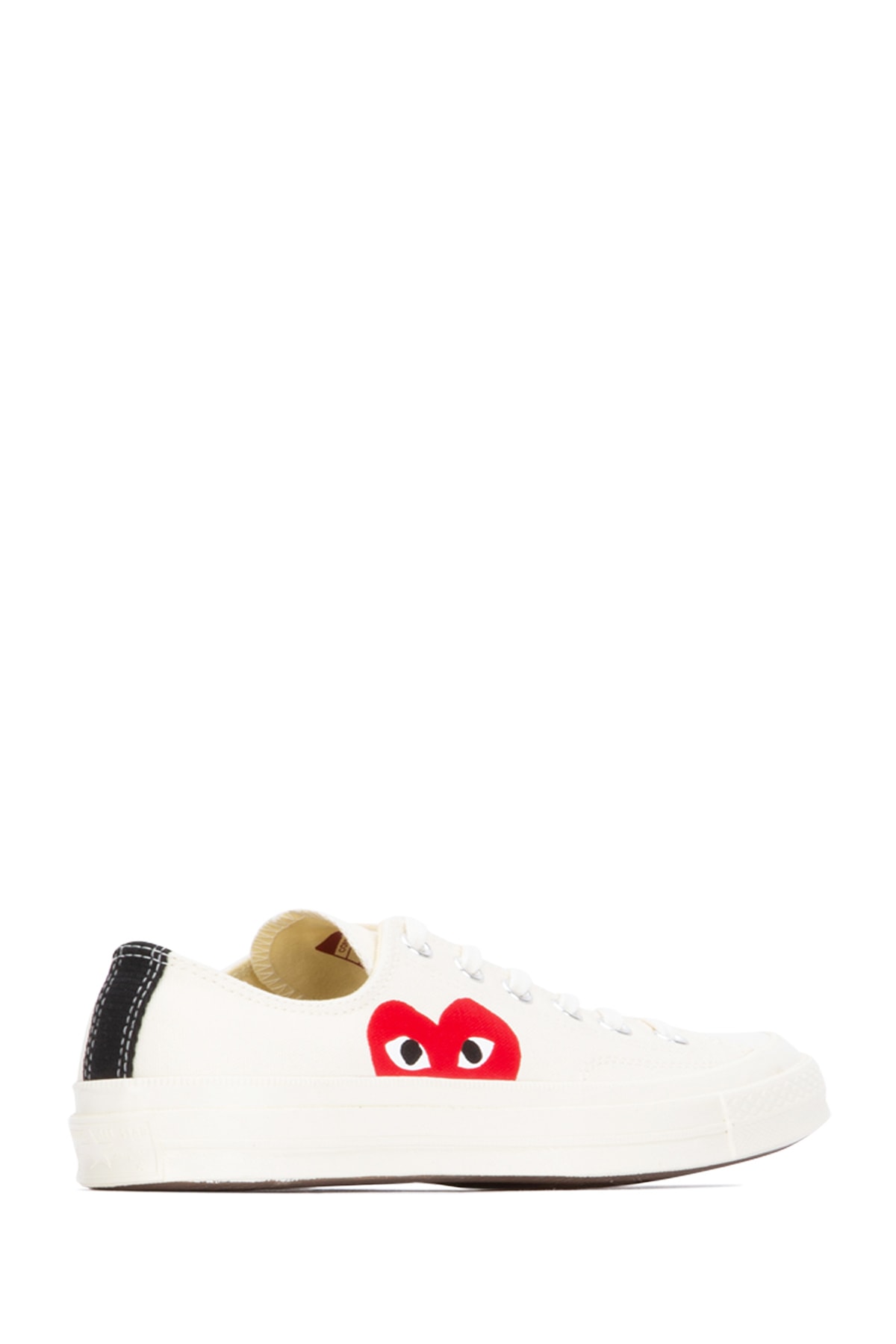 Ivory canvas Comme Des Garçons X Converse sneakers P1K111WHITE (PLAY Comme Des Garçons / スニーカー ) | PLAY Comme Des Garçons (プレイ コムデギャルソン)(2)