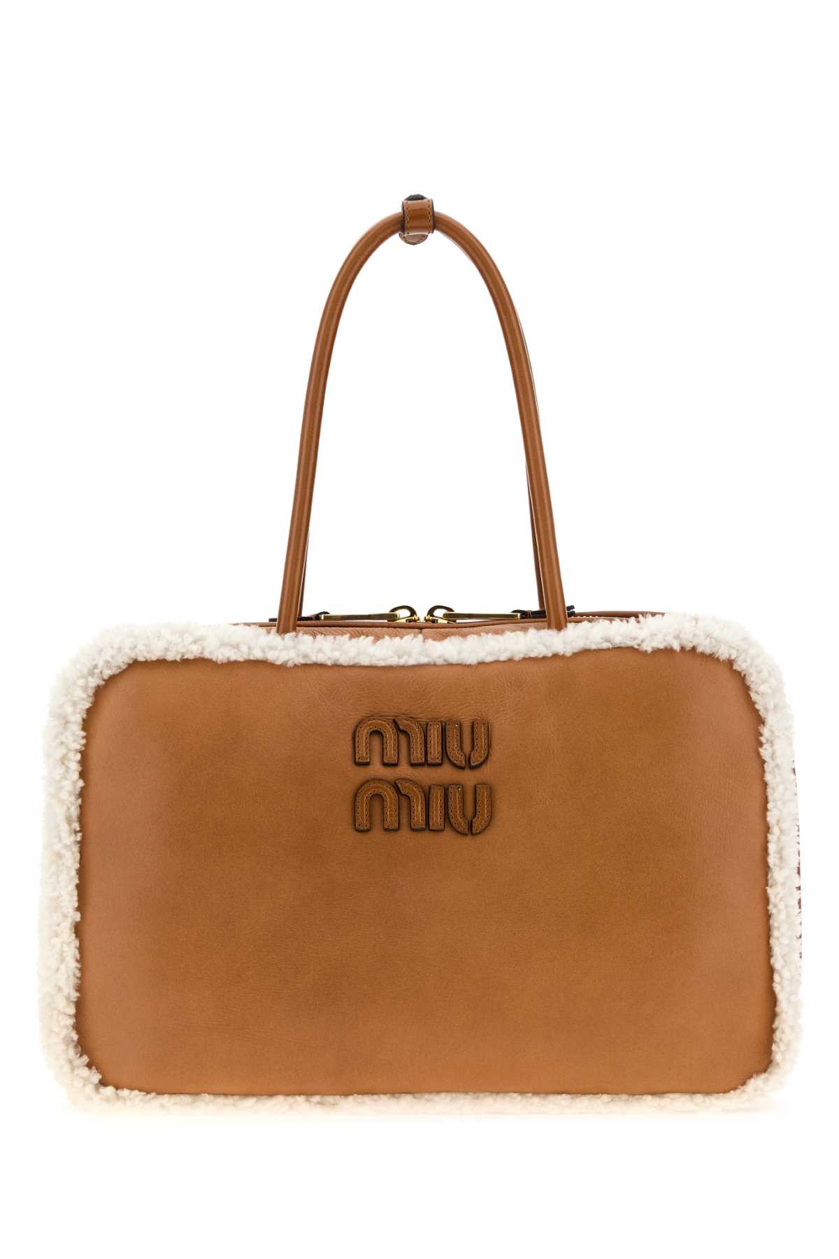 Camel leather Beau handbag 5BB117VMOS2CTTF036S (MIU MIU / ハンドバッグ・ショルダーバッグ ) | MIU MIU (ミュウミュウ)