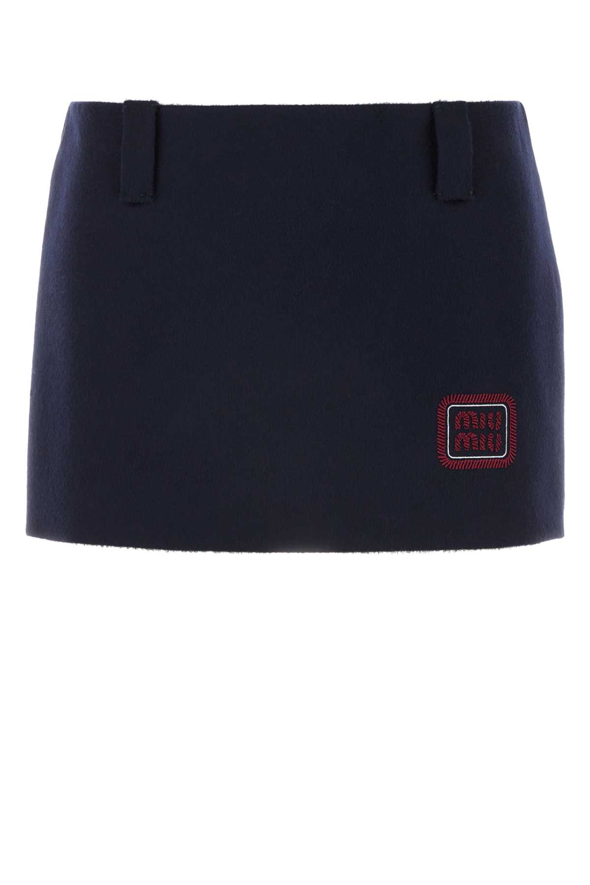 Midnight blue wool blend mini skirt MG2149SOOO125QF0008 (MIU MIU / スカート ) | MIU MIU (ミュウミュウ)