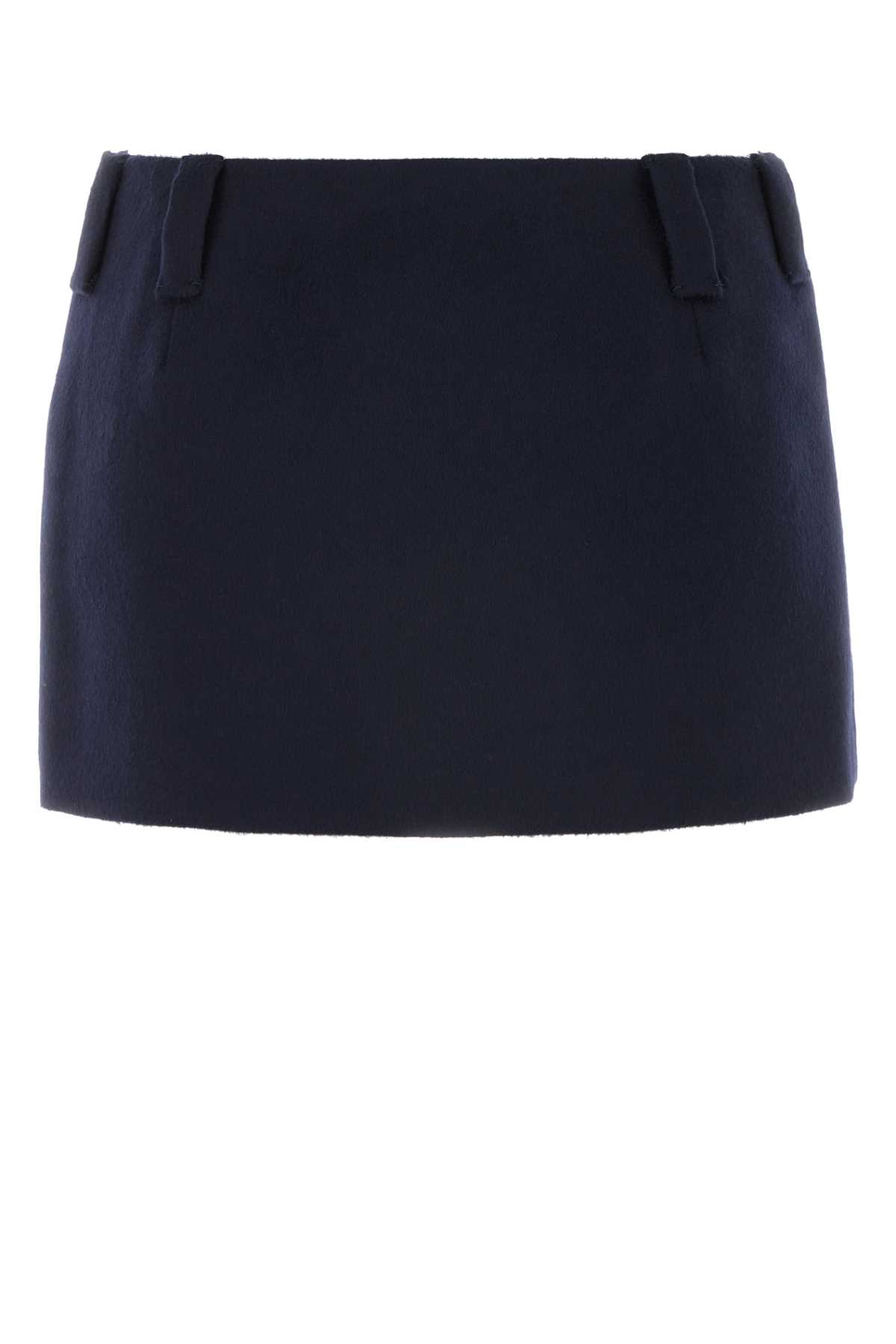 Midnight blue wool blend mini skirt MG2149SOOO125QF0008 (MIU MIU / スカート ) | MIU MIU (ミュウミュウ)(1)