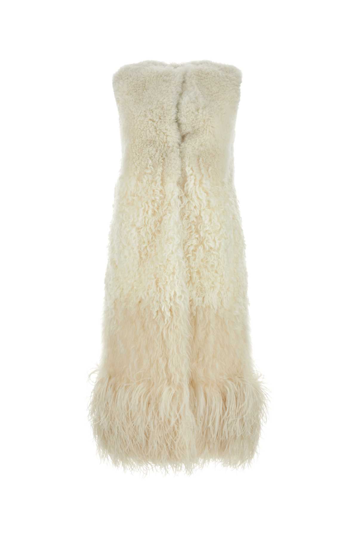 Ivory sleeveless fur coat 594071XM8F0009 (Prada / レザー&ファージャケット・コート ) | Prada (プラダ)