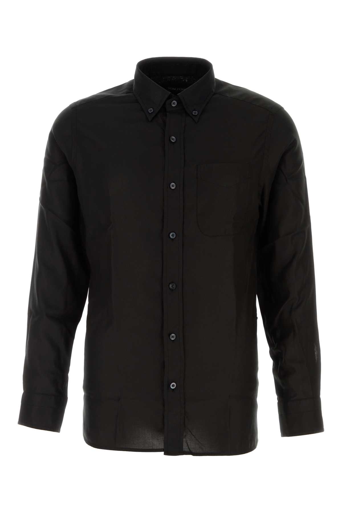 Black lyocell shirt HSO001FMT058LB999 (TOM FORD / シャツ・ブラウス ) | TOM FORD (トムフォード)