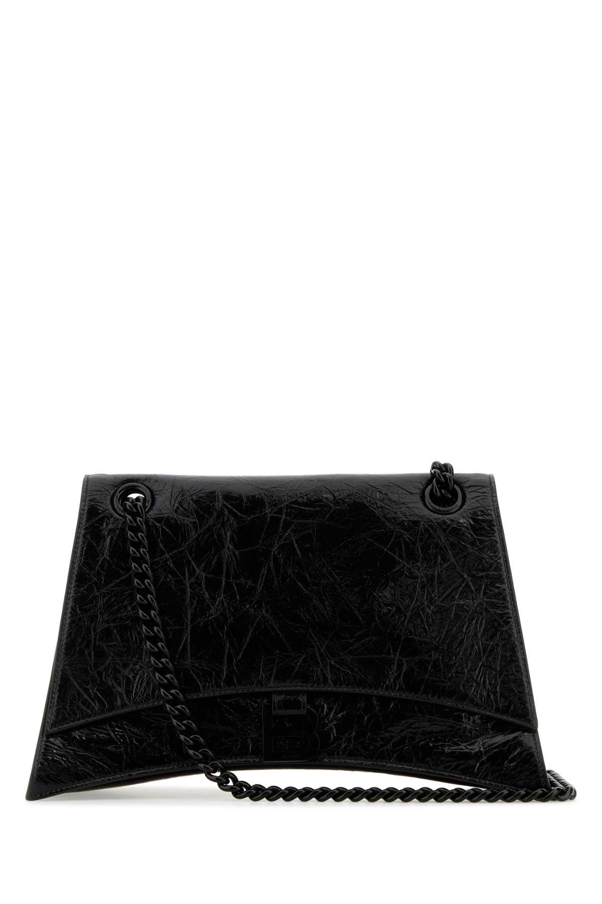 Black leather medium Crush shoulder bag 7856022AA6G1000 (Balenciaga / ハンドバッグ・ショルダーバッグ ) | Balenciaga (バレンシアガ)