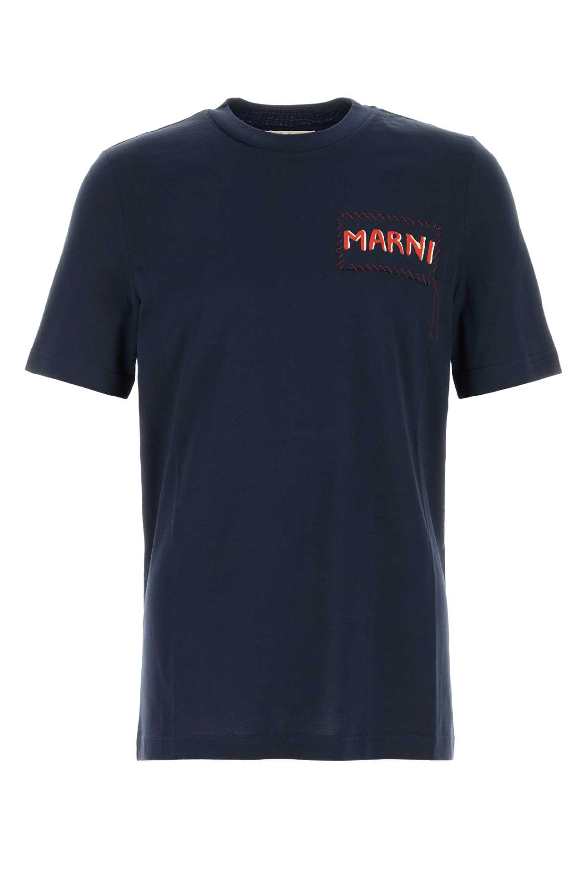 Navy blue jersey t-shirt HUMU0198X0UTC44600B99 (Marni / Tシャツ・カットソー ) | Marni (マルニ)