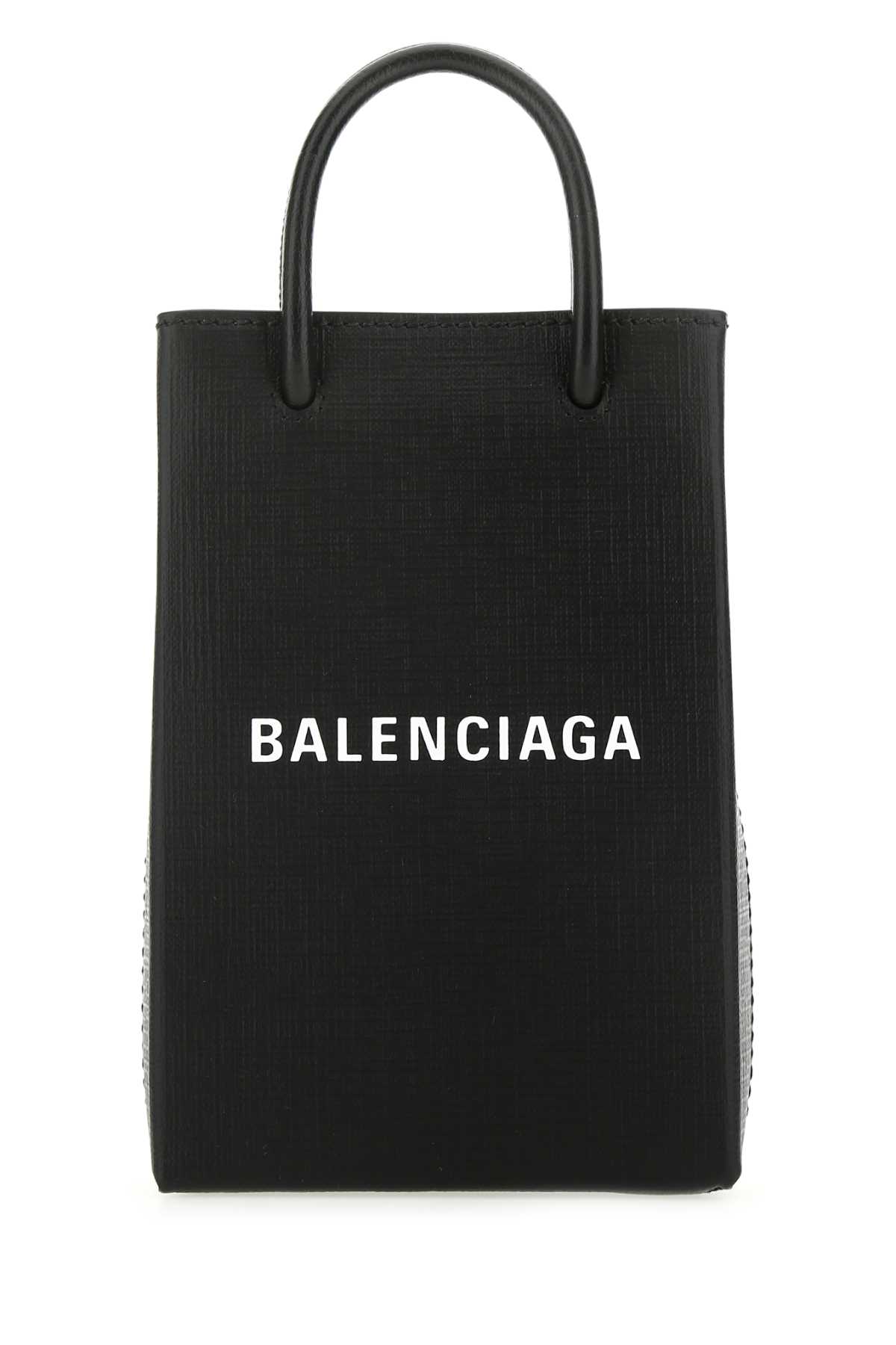 Black leather phone case 7577730AI2N1000 (Balenciaga / テックアイテム ) | Balenciaga (バレンシアガ)