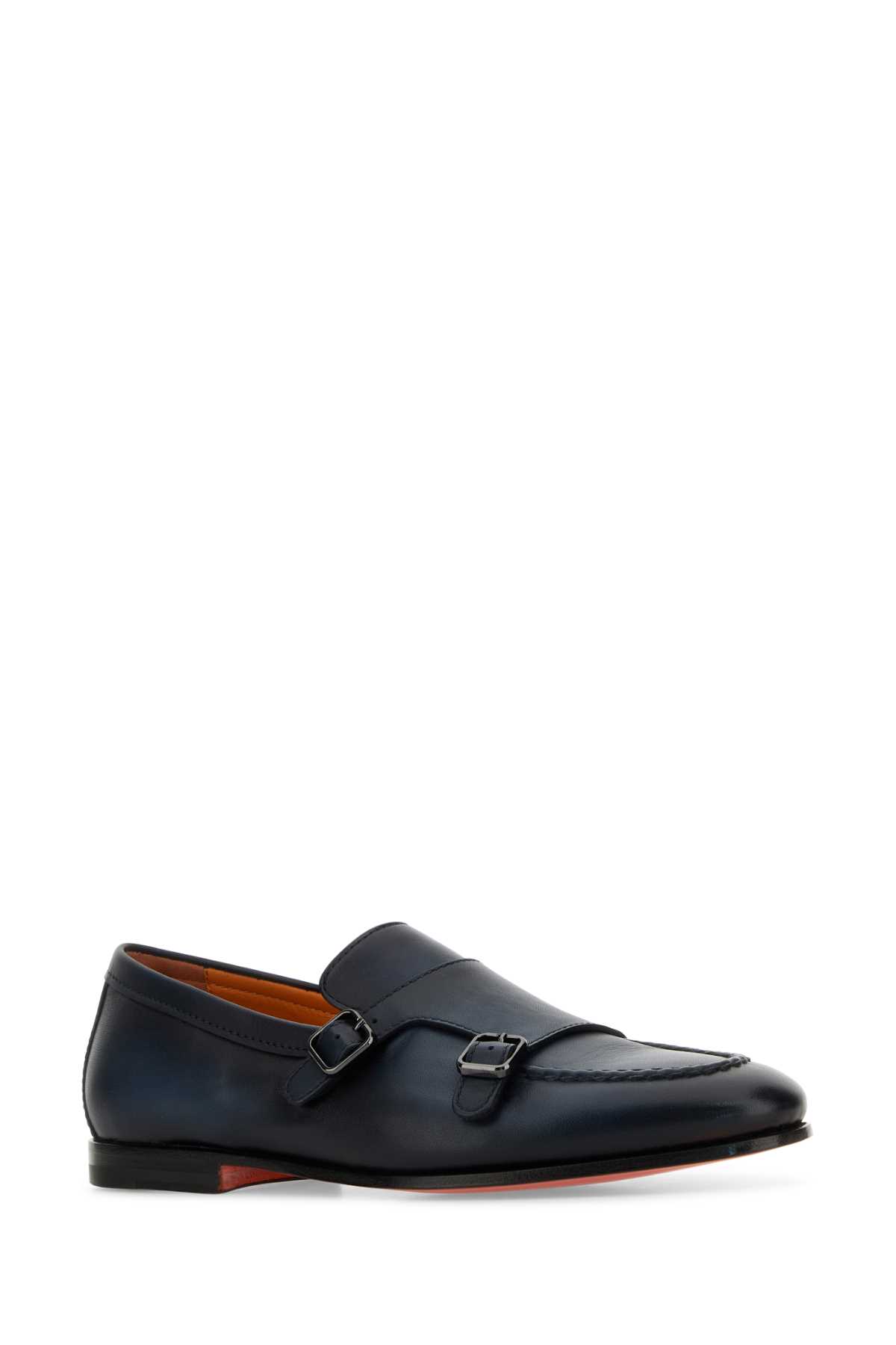 Midnight blue leather Dong monk strap shoes MCNC18003SA4BSLFU60 (Santoni / フラットシューズ ) | Santoni (サントーニ)(1)