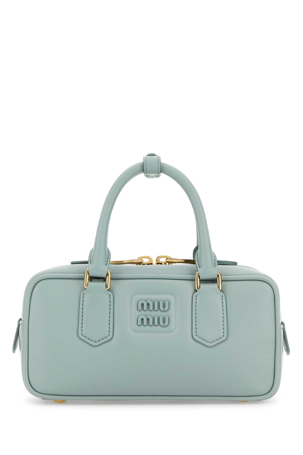 Powder blue leather Arcadie handbag 5BB142VOONACR3F0D30 (MIU MIU / ハンドバッグ・ショルダーバッグ ) | MIU MIU (ミュウミュウ)