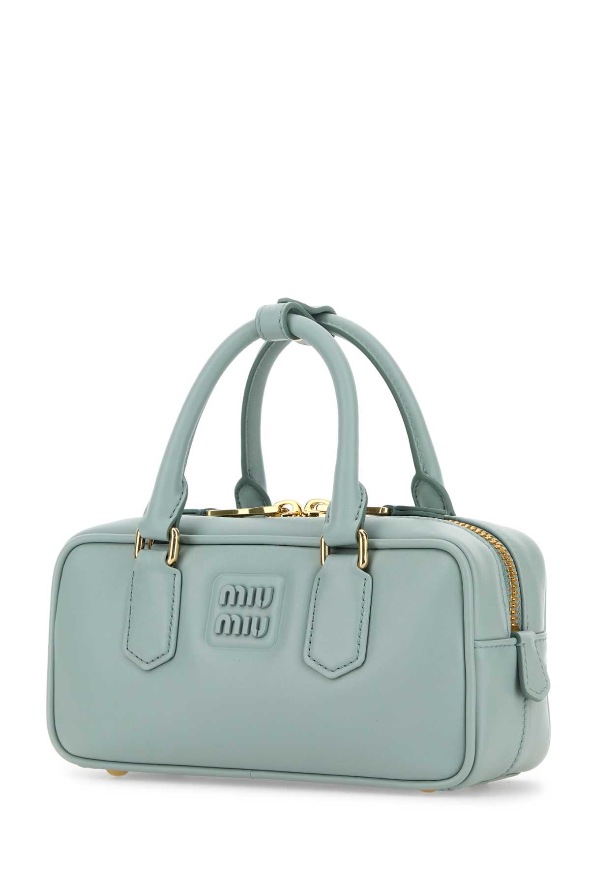 Powder blue leather Arcadie handbag 5BB142VOONACR3F0D30 (MIU MIU / ハンドバッグ・ショルダーバッグ ) | MIU MIU (ミュウミュウ)(1)
