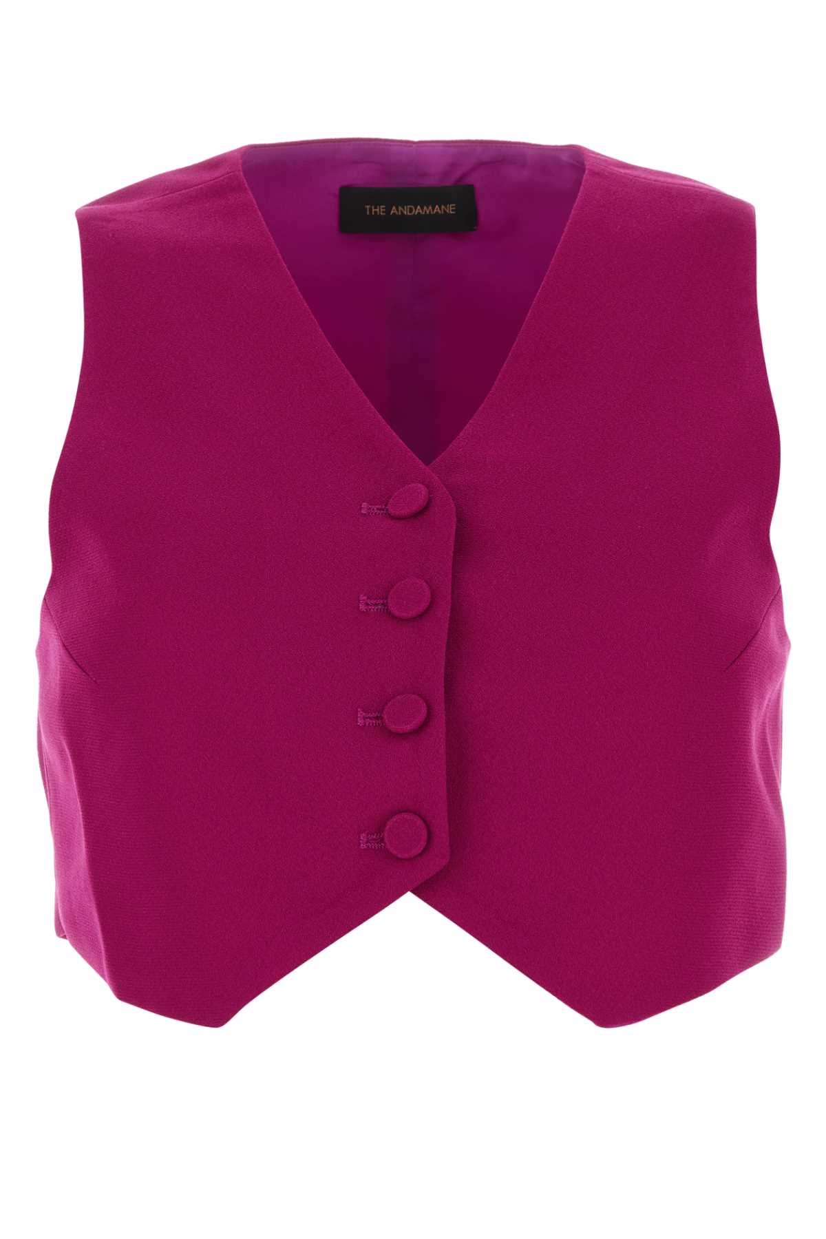 Tyrian purple polyester vest T140913BTNP171CICLAMINO (THE ANDAMANE / ベスト ) | THE ANDAMANE (アンダマン)