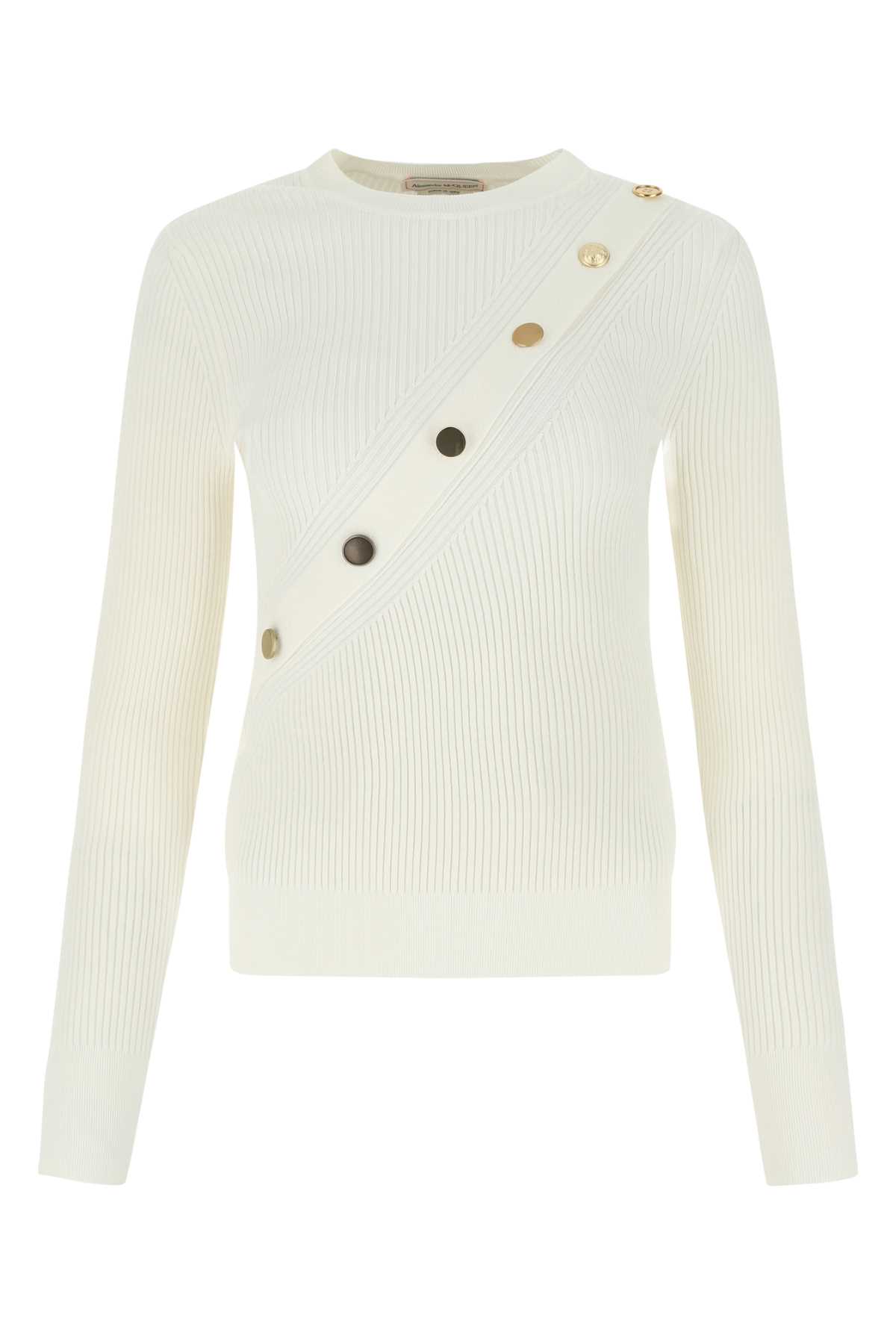 Ivory stretch viscose sweater 688382Q1AYT9038 (Alexander McQUEEN / ニット・セーター・カーディガン ) | Alexander McQUEEN (アレキサンダー・マックイーン)