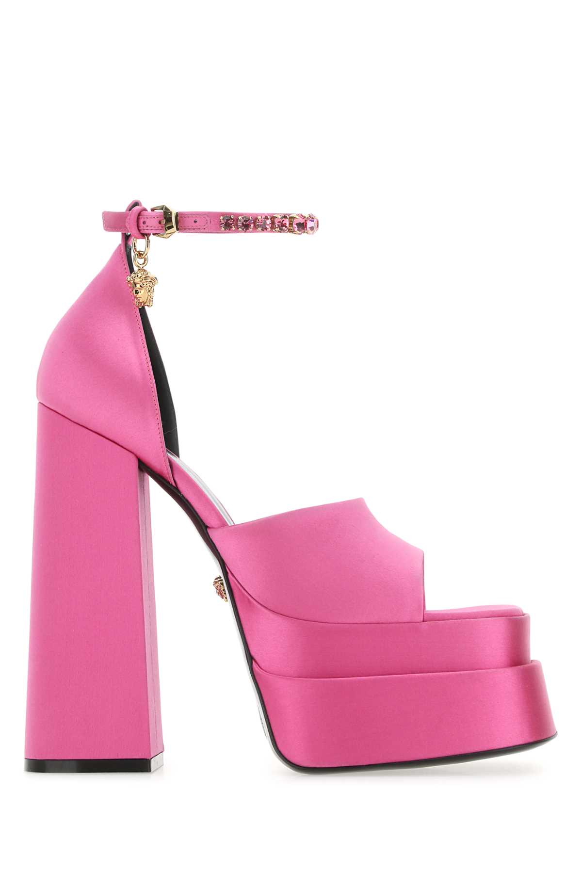 Fuchsia satin Medusa Aevitas sandals 1007717DRA671PK4V (VERSACE / サンダル ) | VERSACE (ヴェルサーチェ)