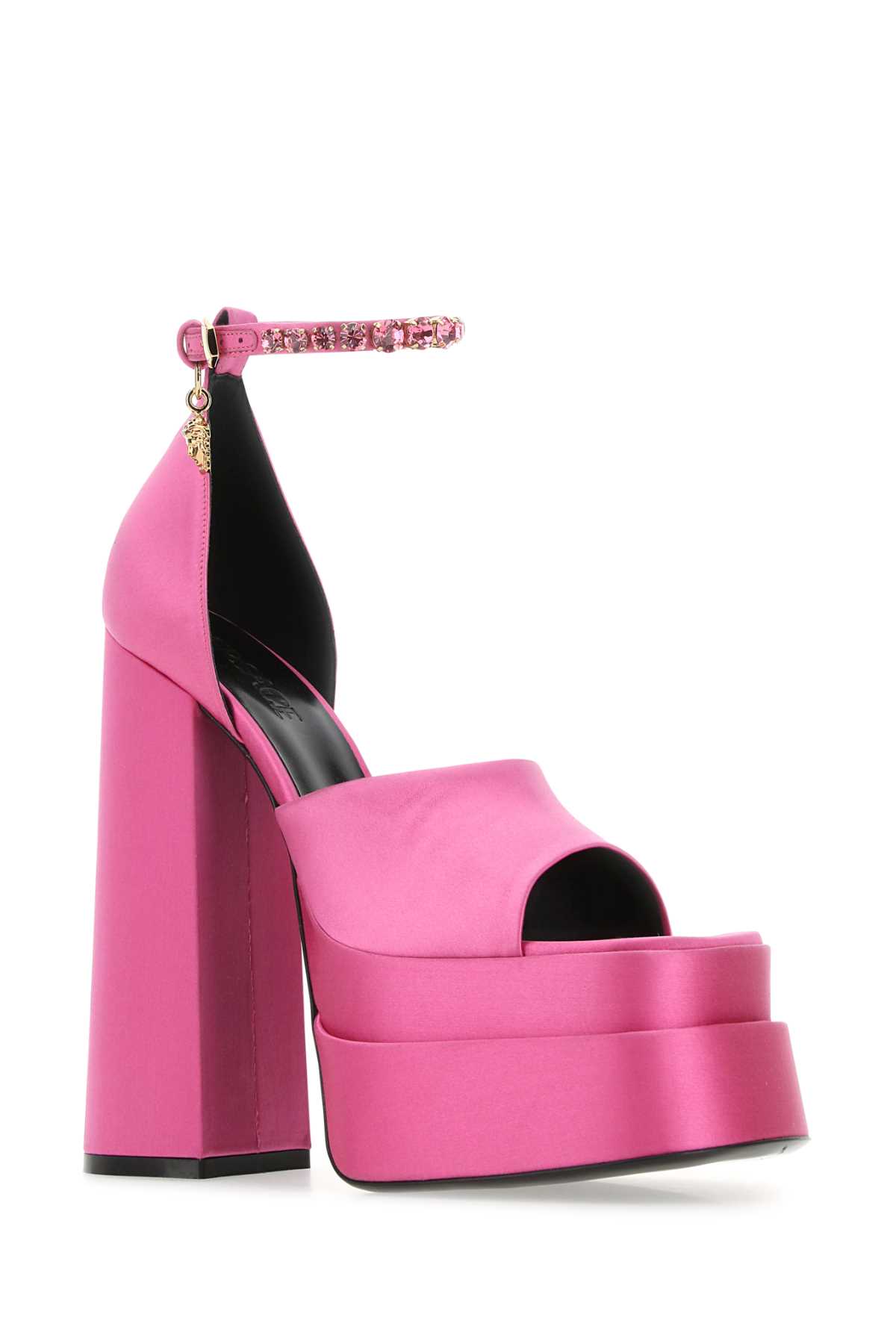 Fuchsia satin Medusa Aevitas sandals 1007717DRA671PK4V (VERSACE / サンダル ) | VERSACE (ヴェルサーチェ)(1)