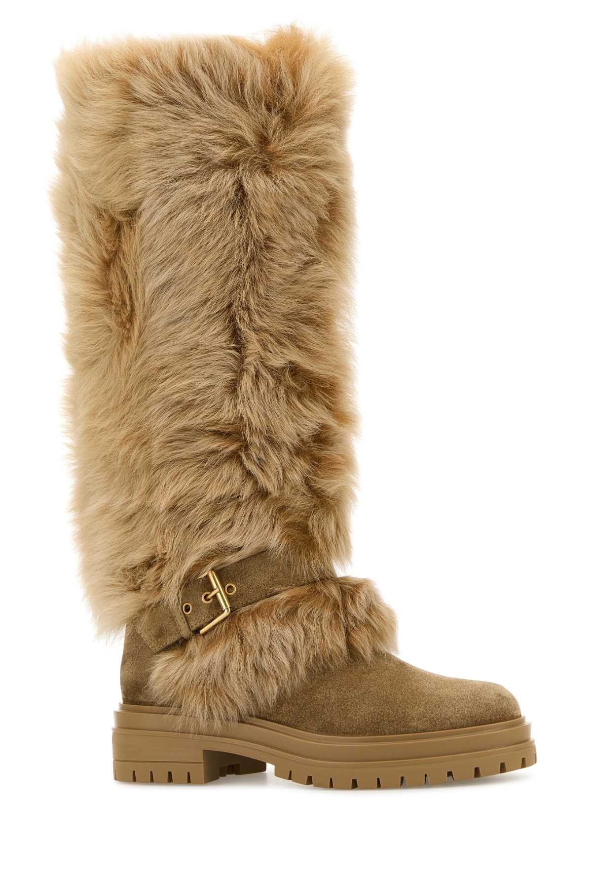 Camel suede and fur Maverick boots G8016820GOMSBACMDE (Gianvito Rossi / ブーツ ) | Gianvito Rossi (ジャンヴィト ロッシ)(1)