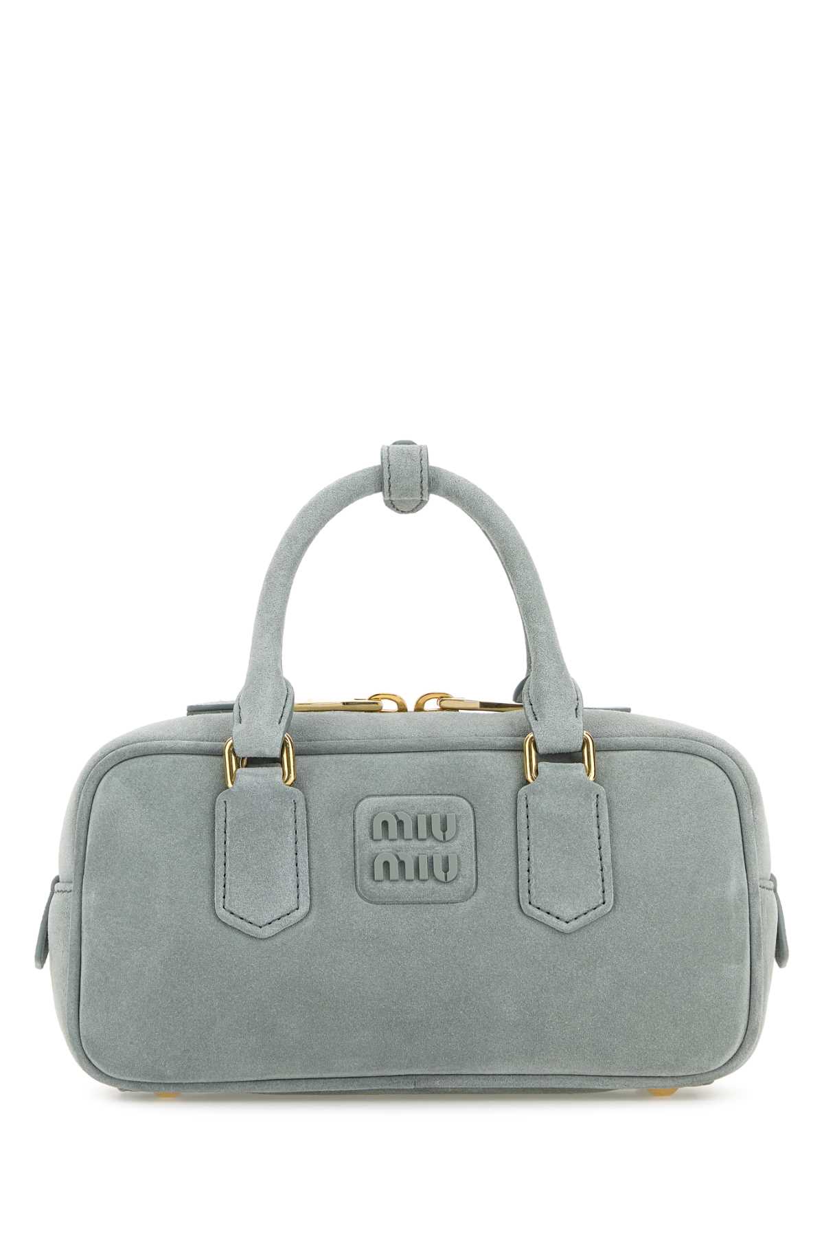 Powder blue suede Arcadie handbag 5BB142VOON2CS4F0035 (MIU MIU / ハンドバッグ・ショルダーバッグ ) | MIU MIU (ミュウミュウ)