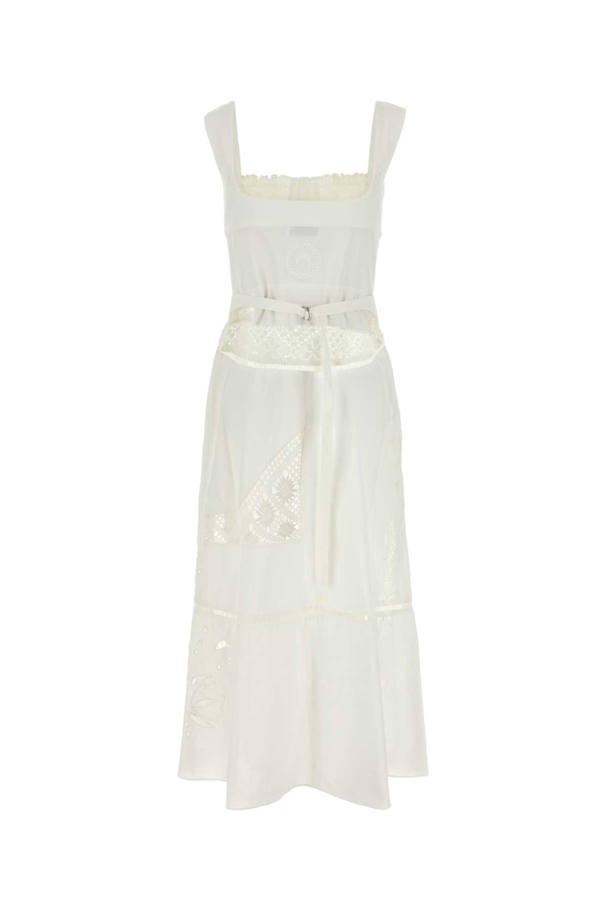 White cotton dress WDR278BUWOV0007WH10 (MARINE SERRE / ワンピース・ドレス・オールインワン ) | MARINE SERRE (マリーン セル)(1)