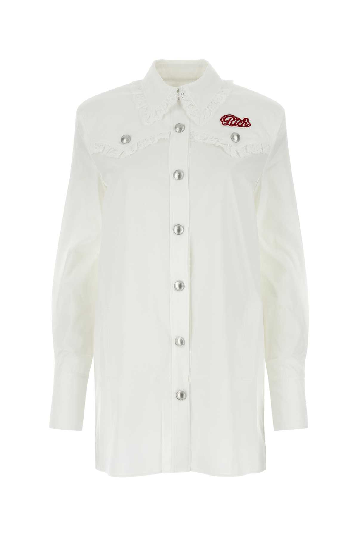 White poplin shirt dress FABX3664F3198822 (ALESSANDRA RICH / ワンピース・ドレス・オールインワン ) | ALESSANDRA RICH (アレッサンドラ リッチ)