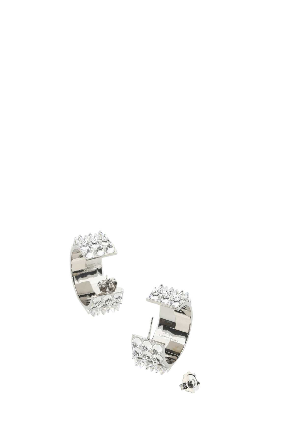 Embellished metal big Karma earrings KARMAHOOPBIGWHITEBLACK (AMINA MUADDI / ピアス・イヤリング ) | AMINA MUADDI (アミナ モアディ)(2)