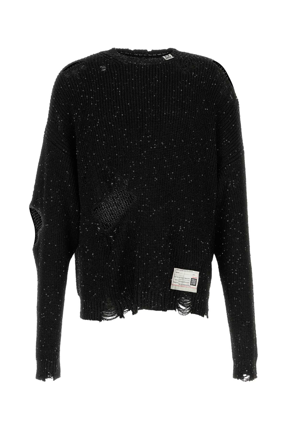 Black polyester sweater A14SW402BLKBLK (Maison Mihara Yasuhiro / ニット・セーター・カーディガン ) | Maison Mihara Yasuhiro (メゾン ミハラ ヤスヒロ)