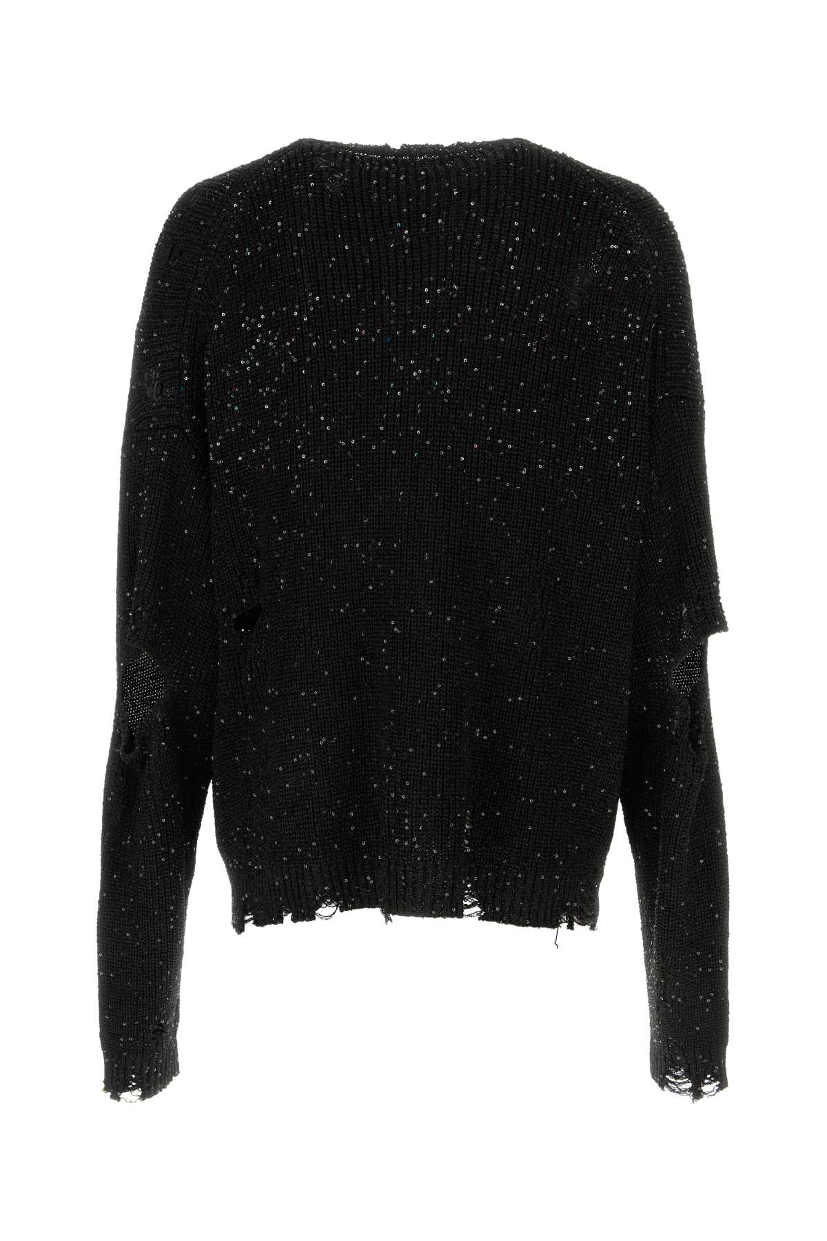 Black polyester sweater A14SW402BLKBLK (Maison Mihara Yasuhiro / ニット・セーター・カーディガン ) | Maison Mihara Yasuhiro (メゾン ミハラ ヤスヒロ)(1)
