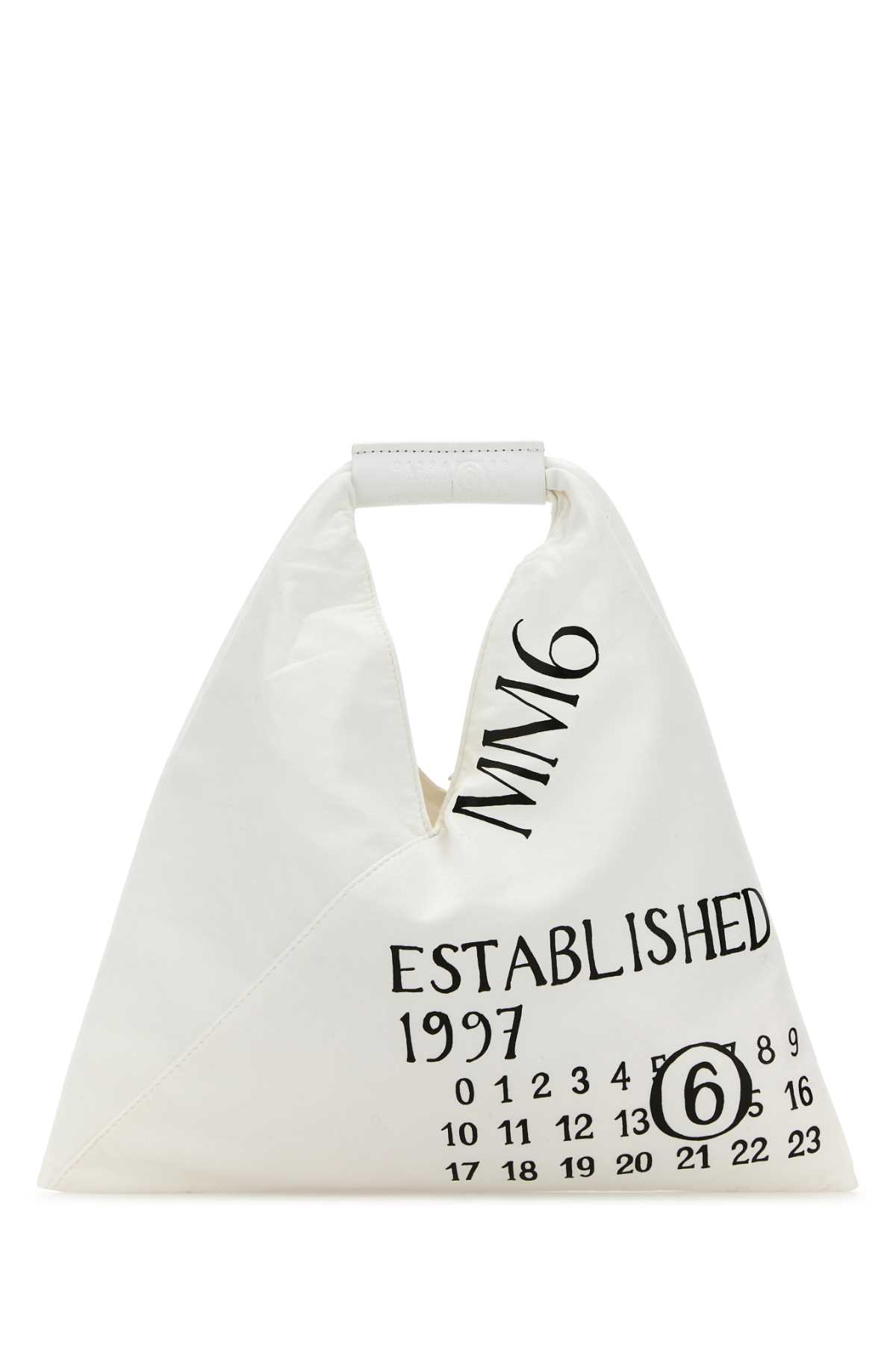 White fabric mini Japanese handbag SB6WD0013P7260T1003 (MM6 Maison Margiela / トートバッグ ) | MM6 Maison Margiela (エムエムシックス)