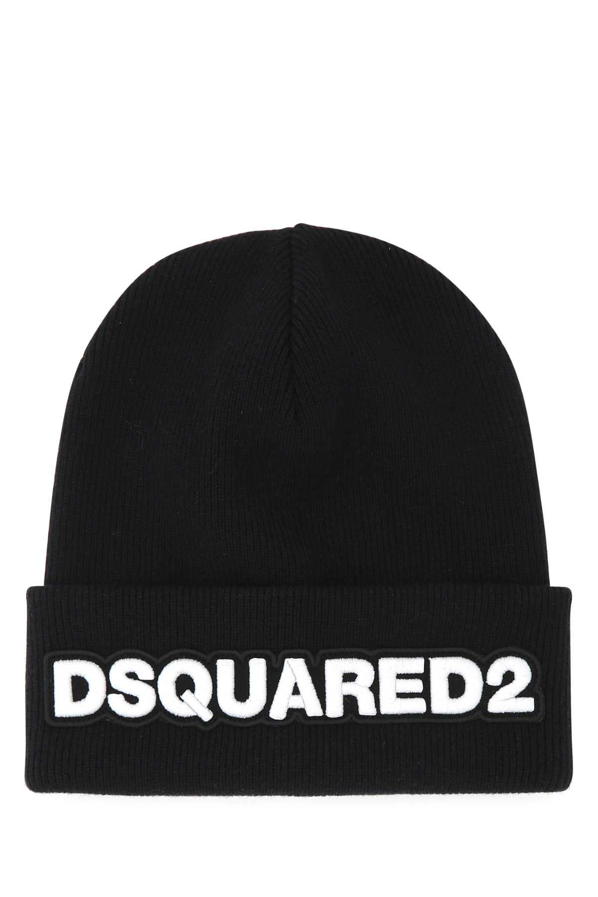 Black wool beanie hat KNM000115040001M063 (Dsquared2 / 帽子 ) | Dsquared2 (ディースクエアード)