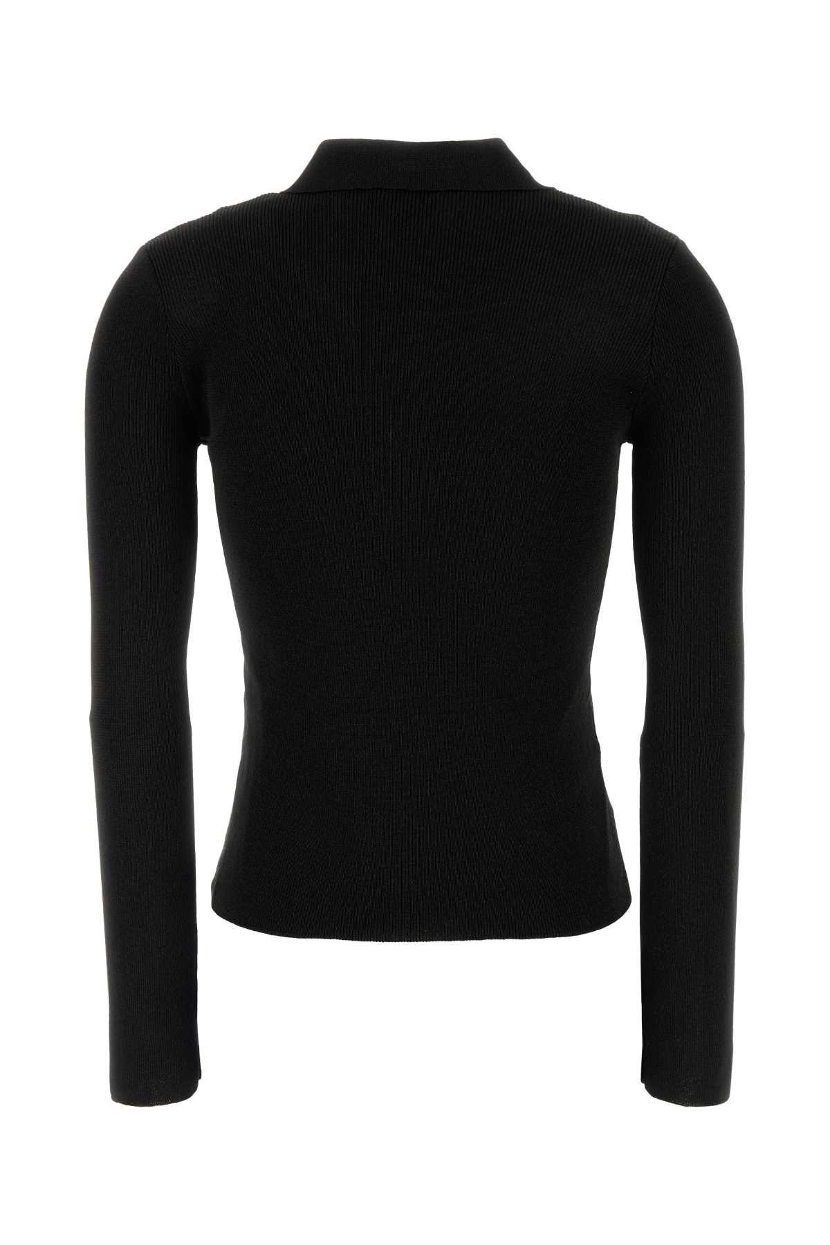 Black viscose blend polo shirt VIAMDF23433LZZ (A.P.C. / ニット・セーター・カーディガン ) | A.P.C. (アーペーセー)(1)