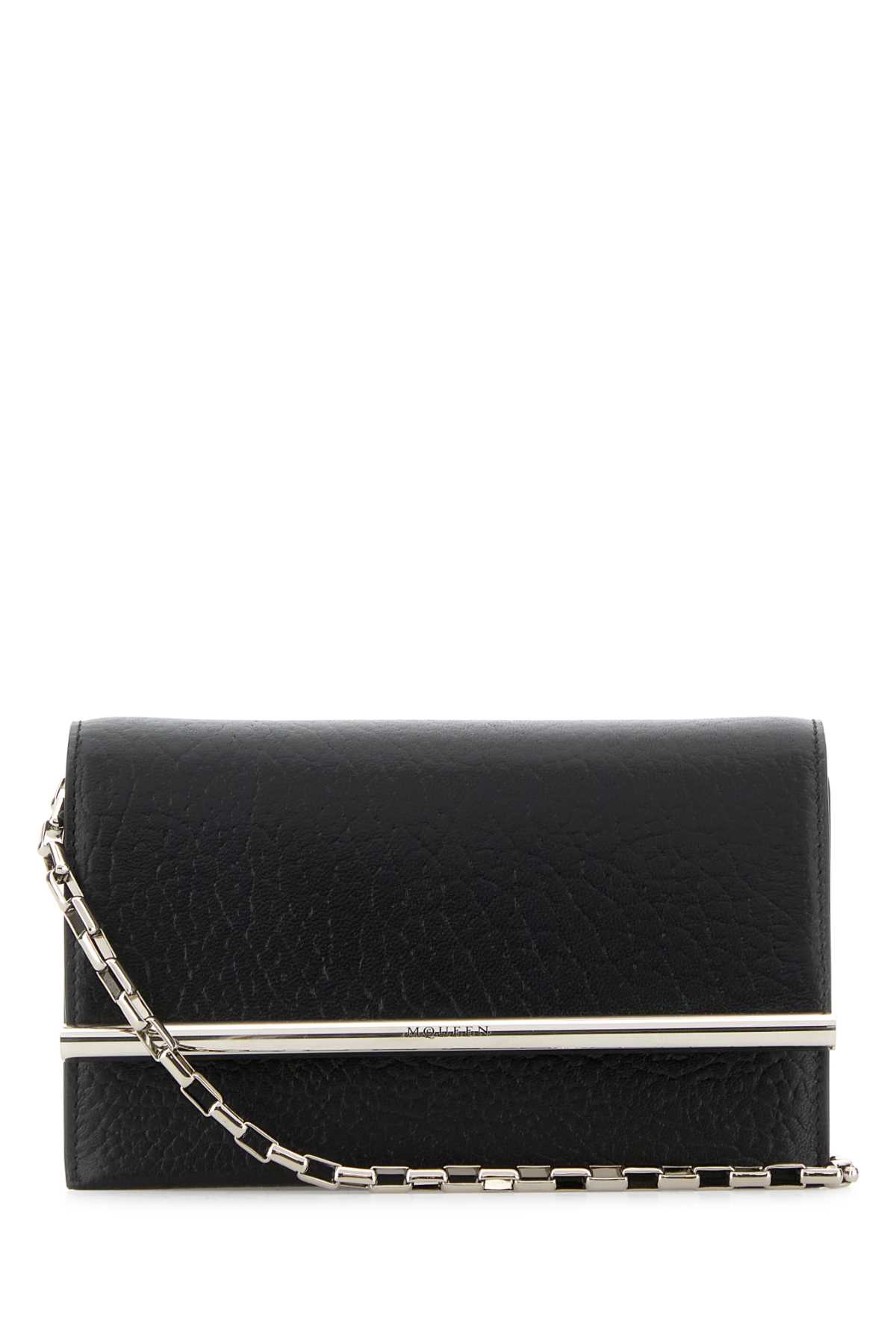 Black leather mini Cross-Bar clutch 8133291VDBS1000 (Alexander McQUEEN / クラッチバッグ・ポーチ ) |  Alexander McQUEEN (アレキサンダー・マックイーン)