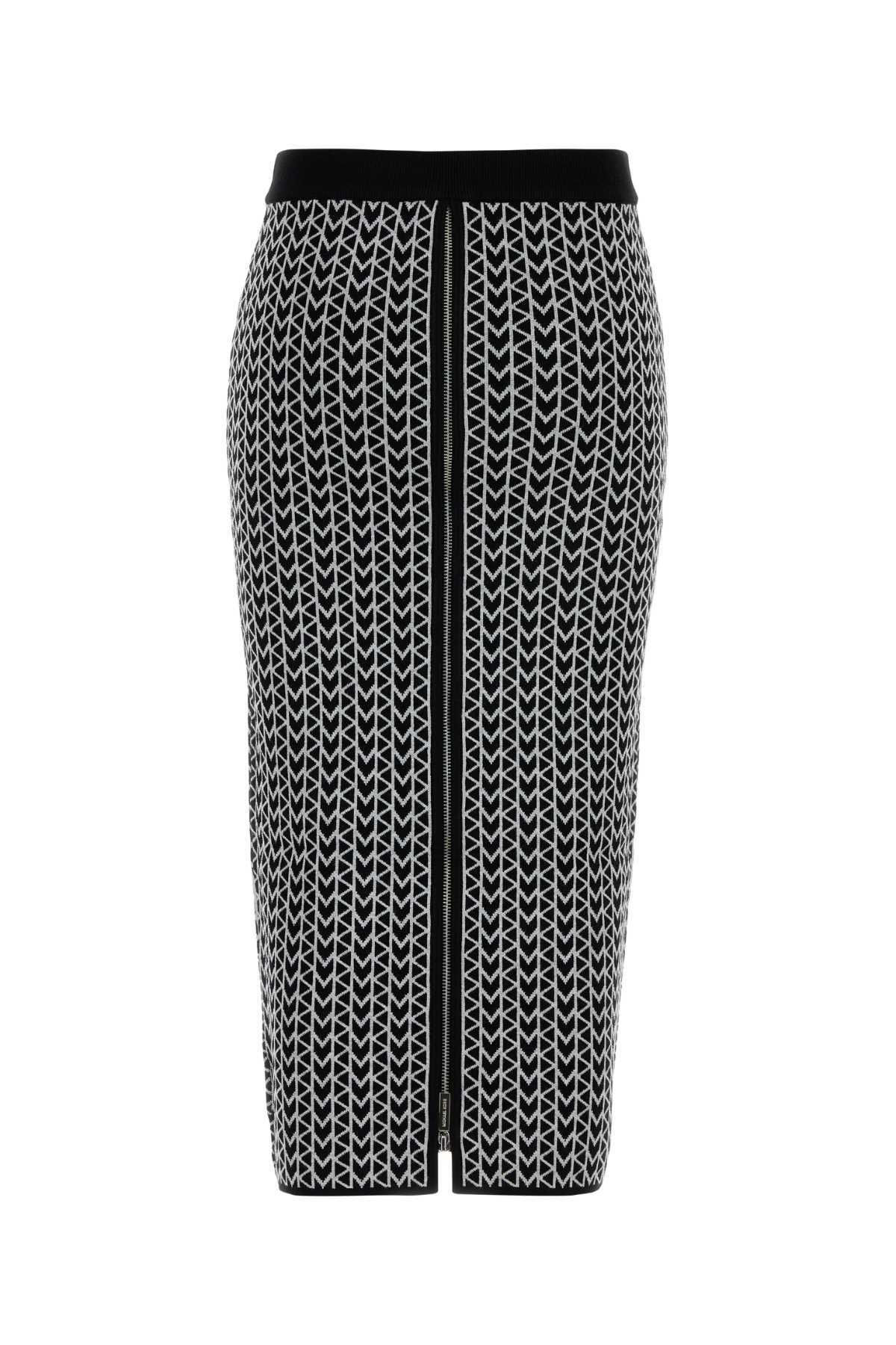 Embroidered stretch viscose blend skirt MT570J8HQGNICKEL (MICHAEL MICHAEL KORS / スカート ) | MICHAEL MICHAEL KORS (マイケル・マイケル・コース)(1)