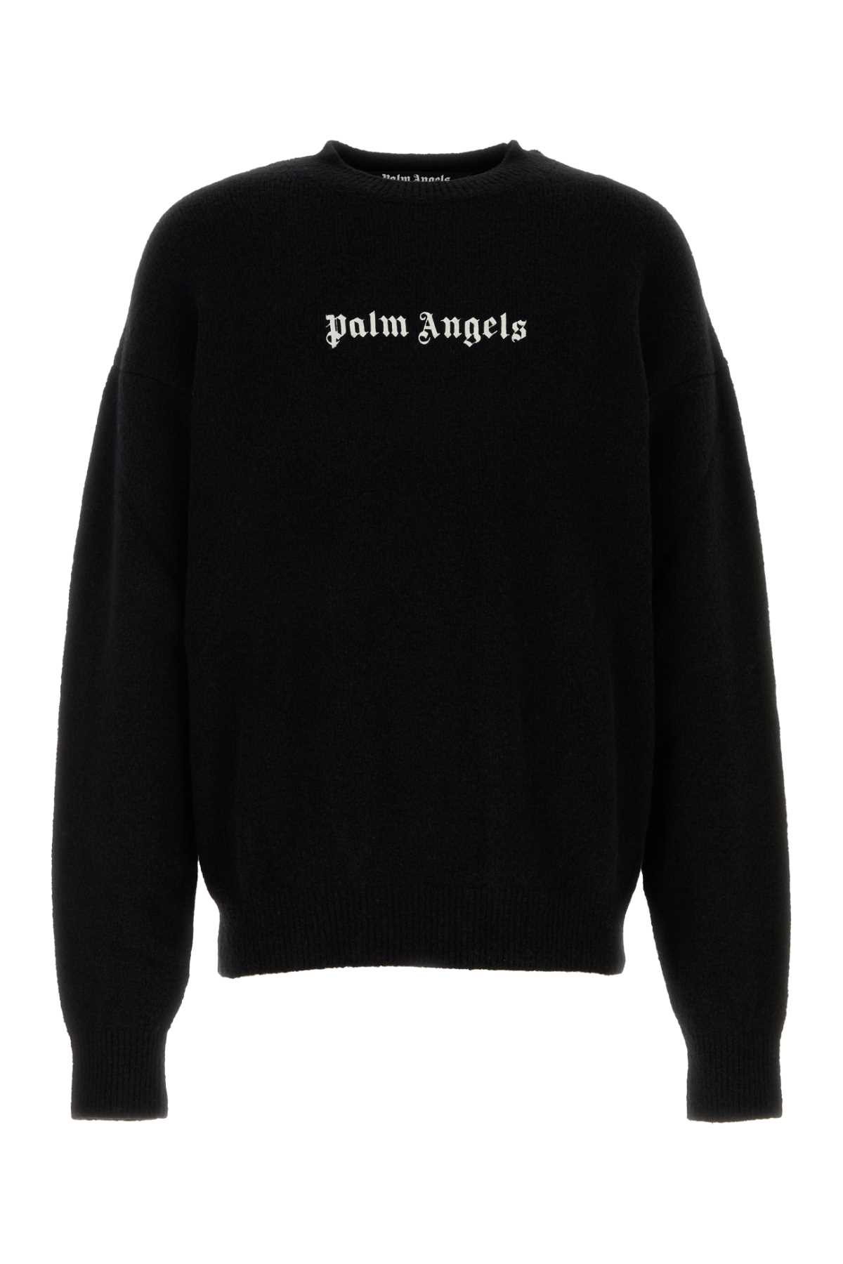 Black stretch wool blend sweater PMHE054C99KNI0011003 (Palm Angels / ニット・セーター・カーディガン ) | Palm Angels (パームエンジェルス)