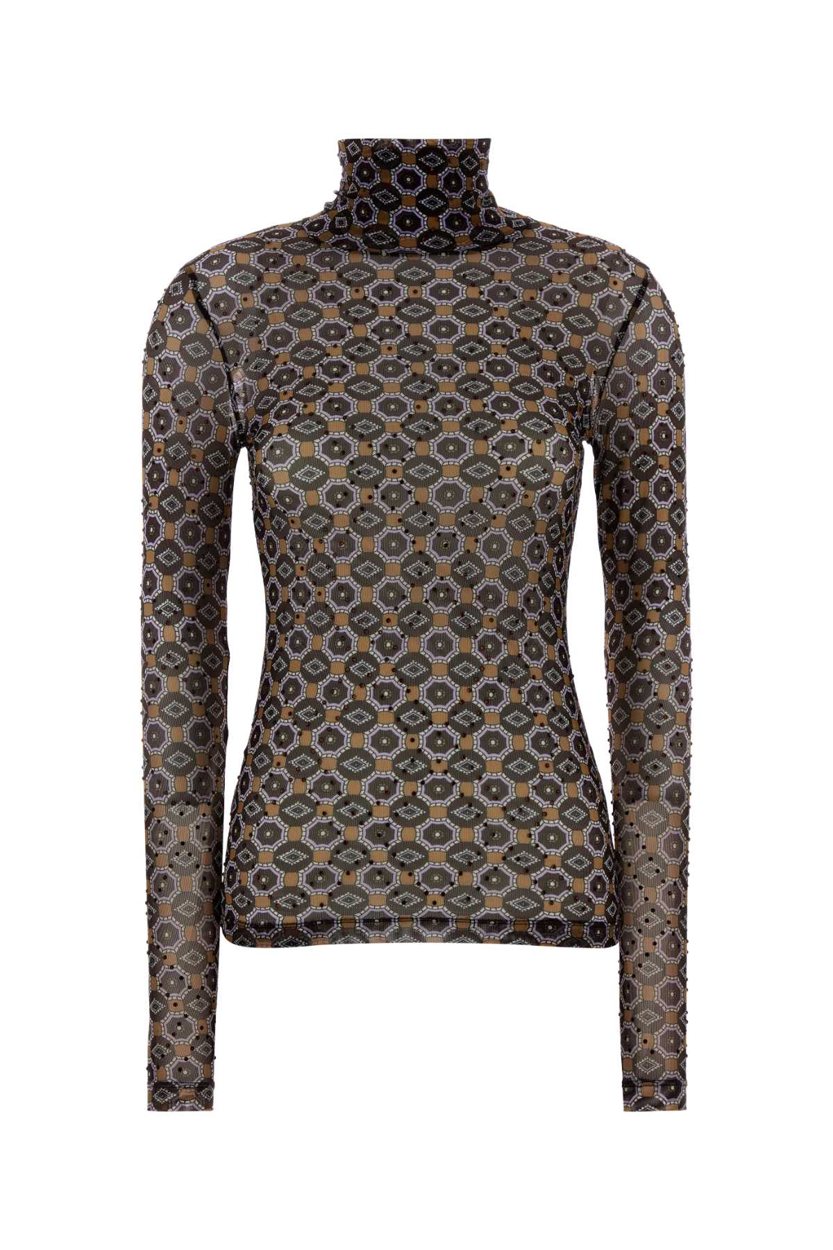 Printed stretch tulle Hoyser t-shirt 2520111252623703 (Dries Van Noten / ニット・セーター・カーディガン ) | Dries Van Noten (ドリスヴァンノッテン)