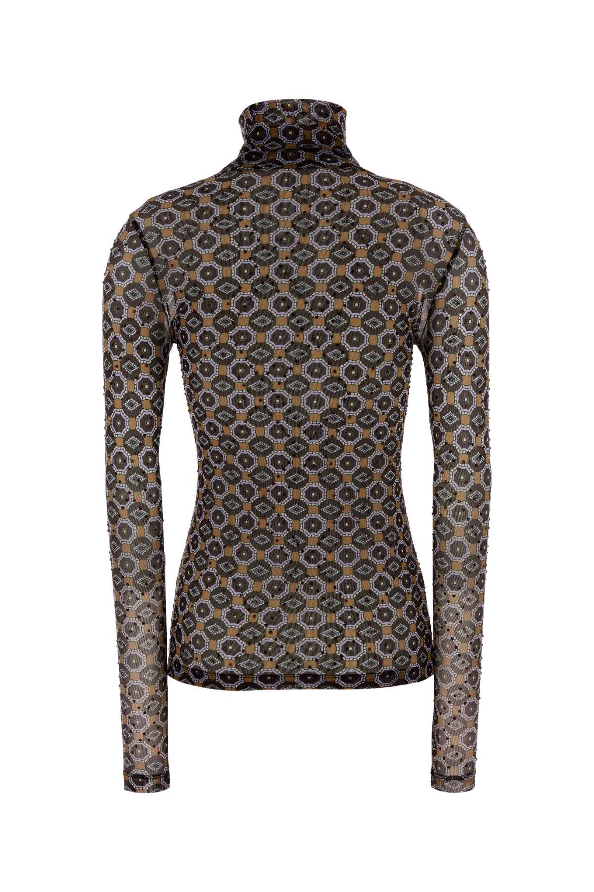 Printed stretch tulle Hoyser t-shirt 2520111252623703 (Dries Van Noten / ニット・セーター・カーディガン ) | Dries Van Noten (ドリスヴァンノッテン)(1)