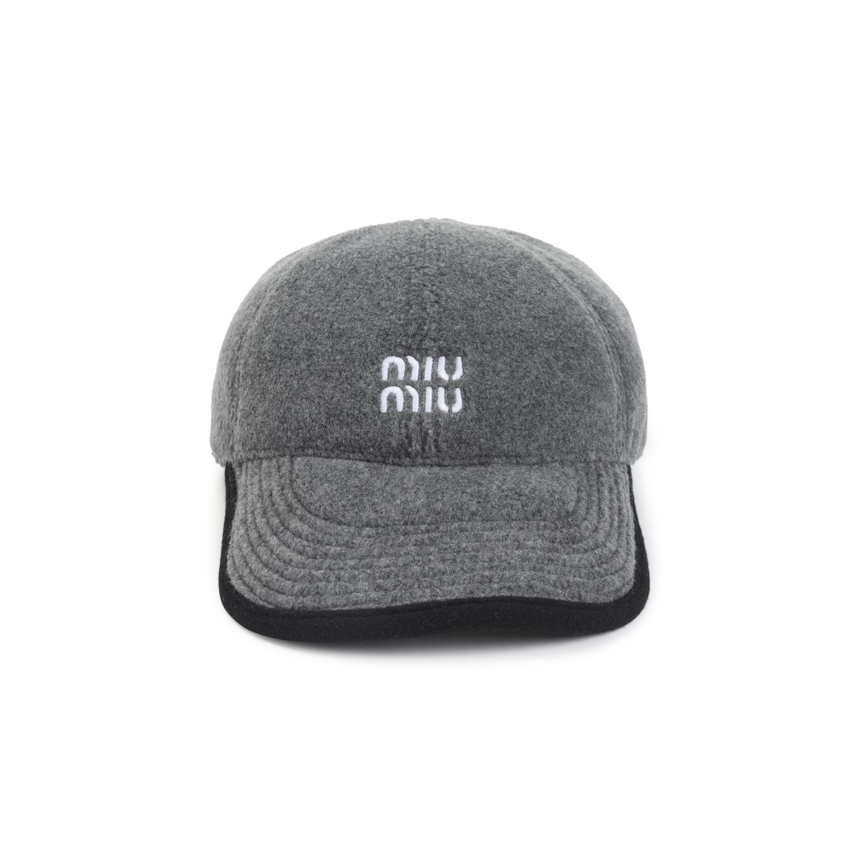 Grey flannel baseball cap 5HC36915V3F0031 (MIU MIU / 帽子 ) | MIU MIU (ミュウミュウ)