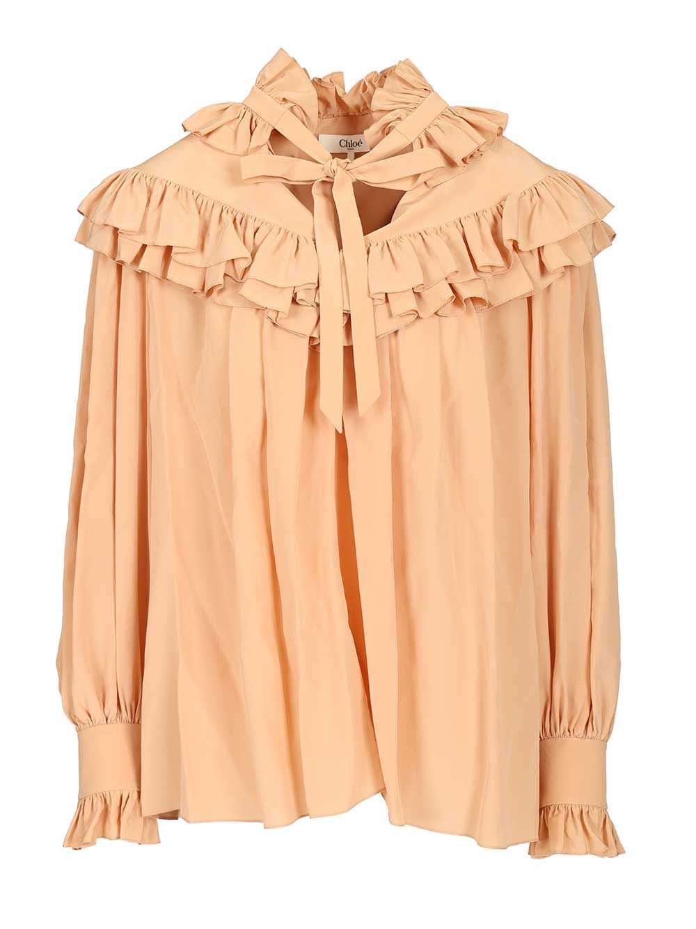 Oversized ruffle top CH25WHT14005285 (Chloé / シャツ・ブラウス ) | Chloé (クロエ)