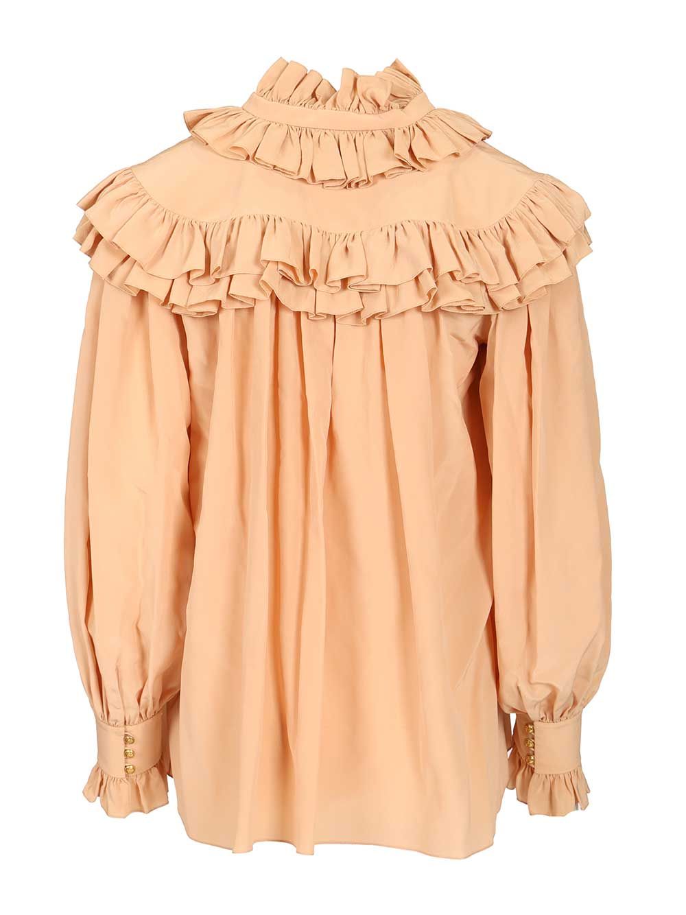 Oversized ruffle top CH25WHT14005285 (Chloé / シャツ・ブラウス ) | Chloé (クロエ)(1)