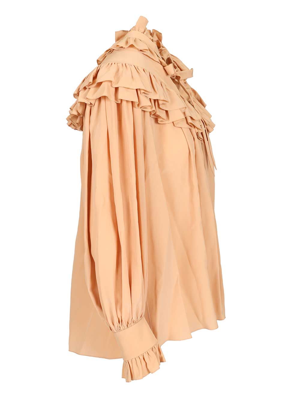 Oversized ruffle top CH25WHT14005285 (Chloé / シャツ・ブラウス ) | Chloé (クロエ)(2)