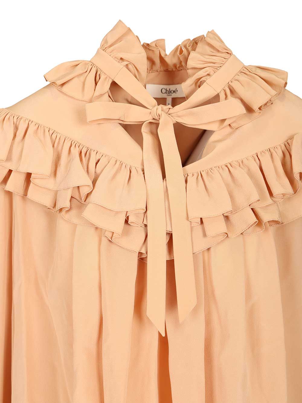 Oversized ruffle top CH25WHT14005285 (Chloé / シャツ・ブラウス ) | Chloé (クロエ)(3)