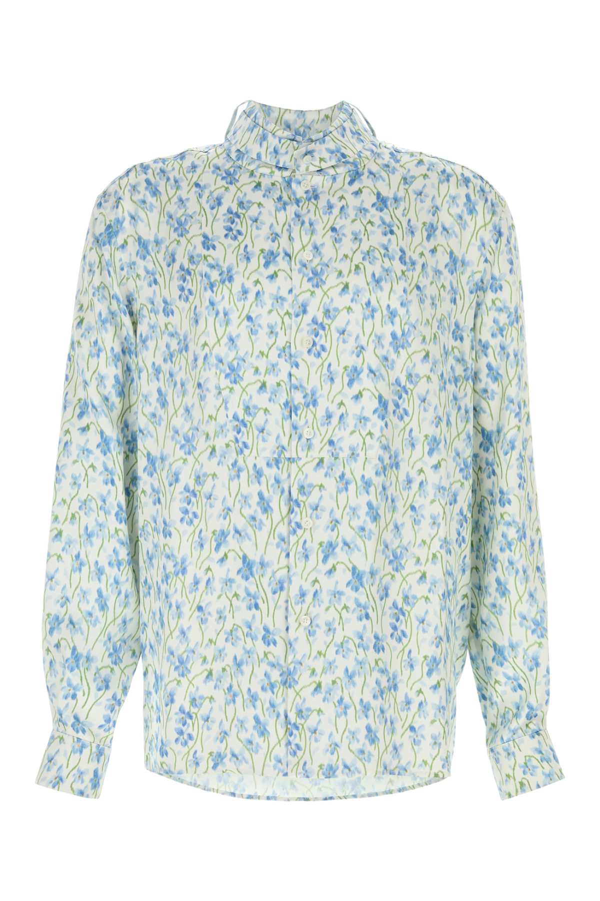 Printed satin shirt H526Y05WEKWHITEBLUE (LOEWE / シャツ・ブラウス ) | LOEWE (ロエベ)
