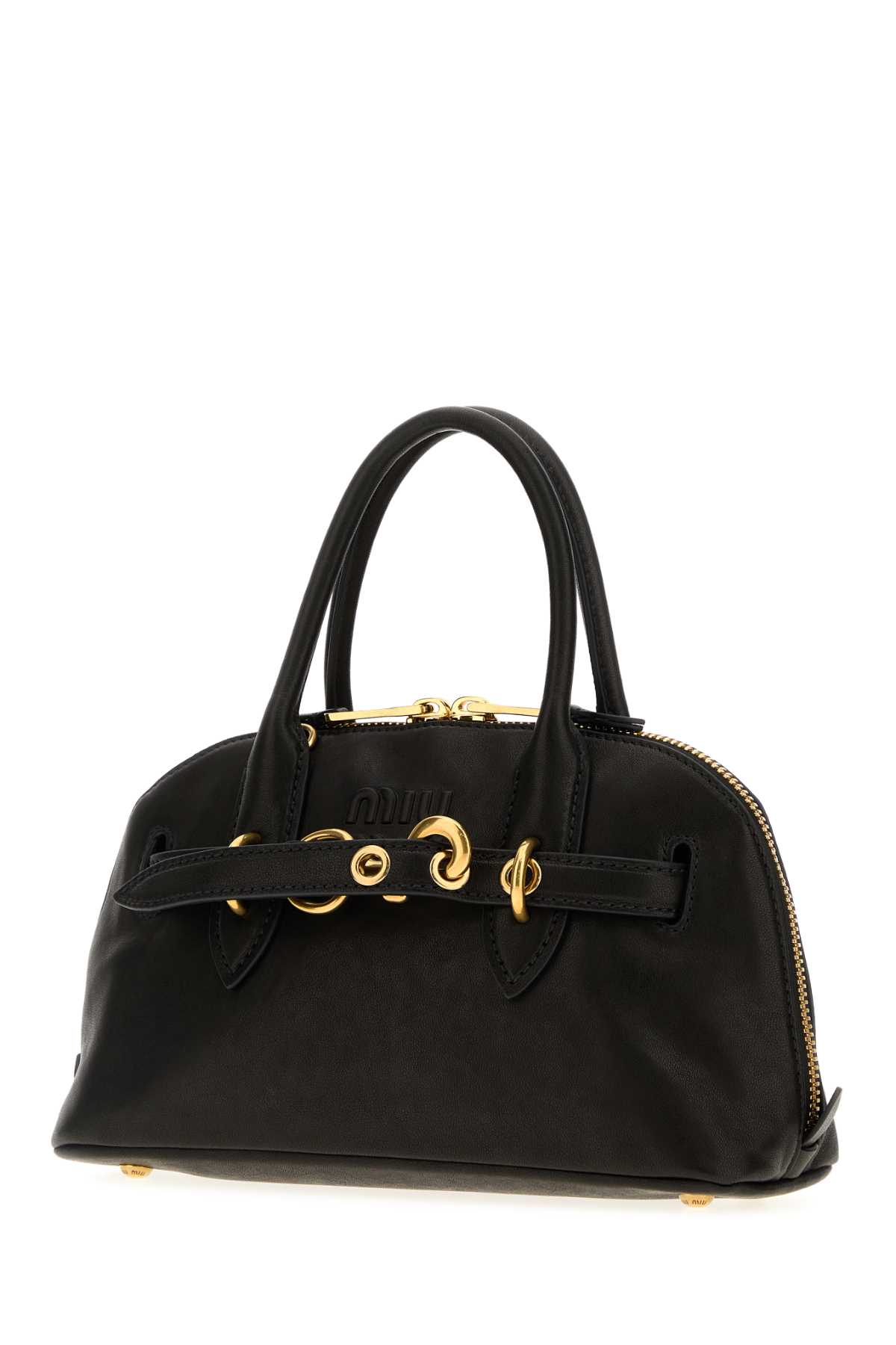 Black leather Aventure handbag 5BB1692BBLF0002 (MIU MIU / ハンドバッグ・ショルダーバッグ ) | MIU MIU (ミュウミュウ)(1)
