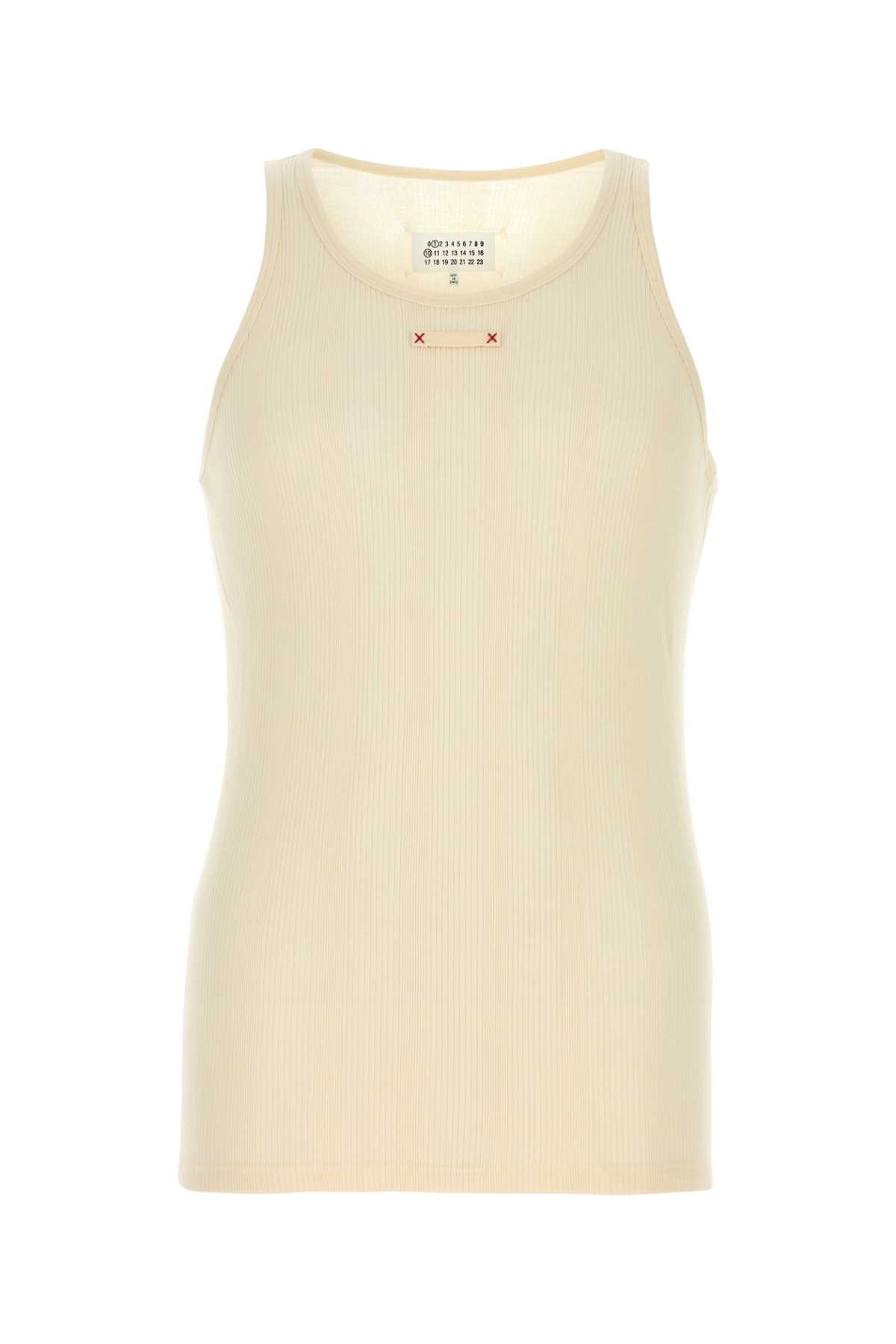 Ivory cotton blend tank top S50NL0049M20060103 (Maison Margiela / タンクトップ・キャミソール ) | Maison Margiela (メゾン マルジェラ)