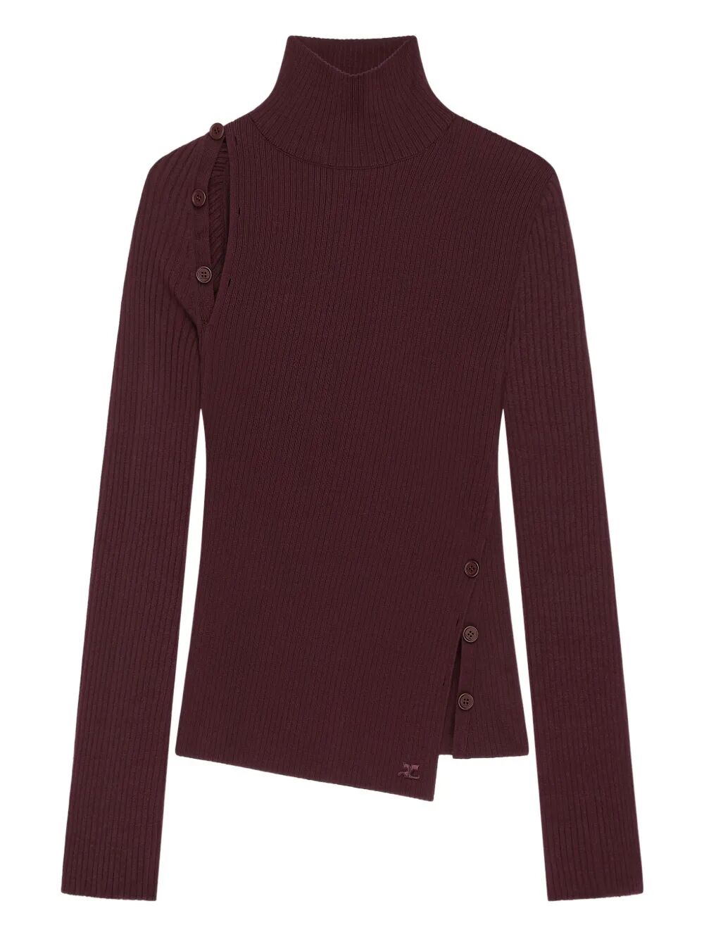 OBLIQUE BUTONNED MOCKNECK SWEATER 425MPU258FI00014010 (Courrèges / ニット・セーター・カーディガン ) | Courrèges (クレージュ)