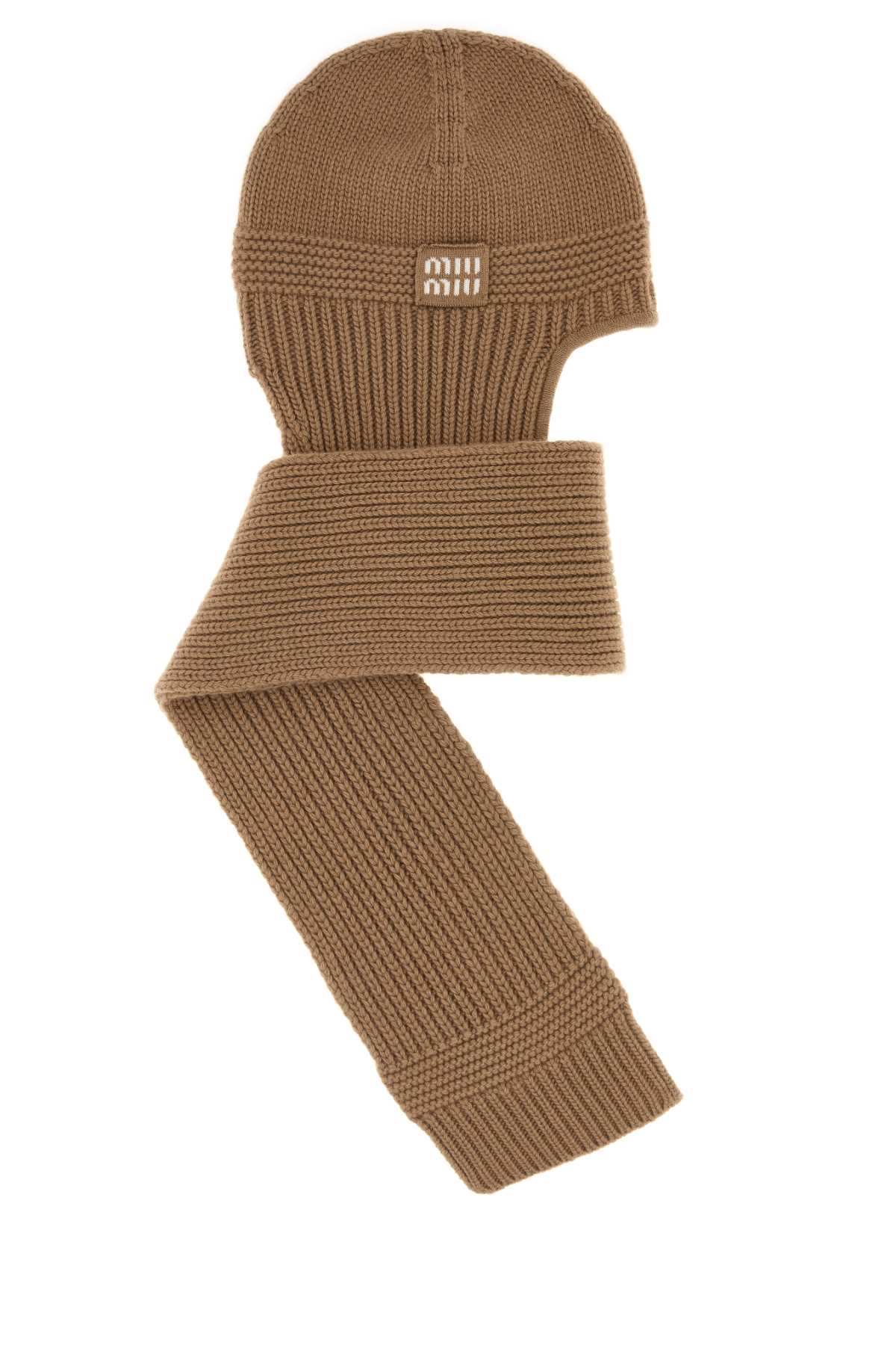 Camel wool blend beanie 5HC3792F8SF0040 (MIU MIU / 帽子 ) | MIU MIU (ミュウミュウ)