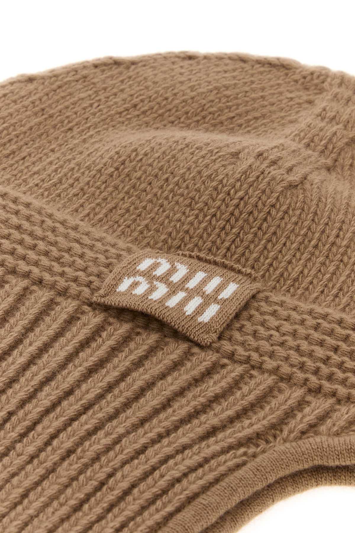 Camel wool blend beanie 5HC3792F8SF0040 (MIU MIU / 帽子 ) | MIU MIU (ミュウミュウ)(1)