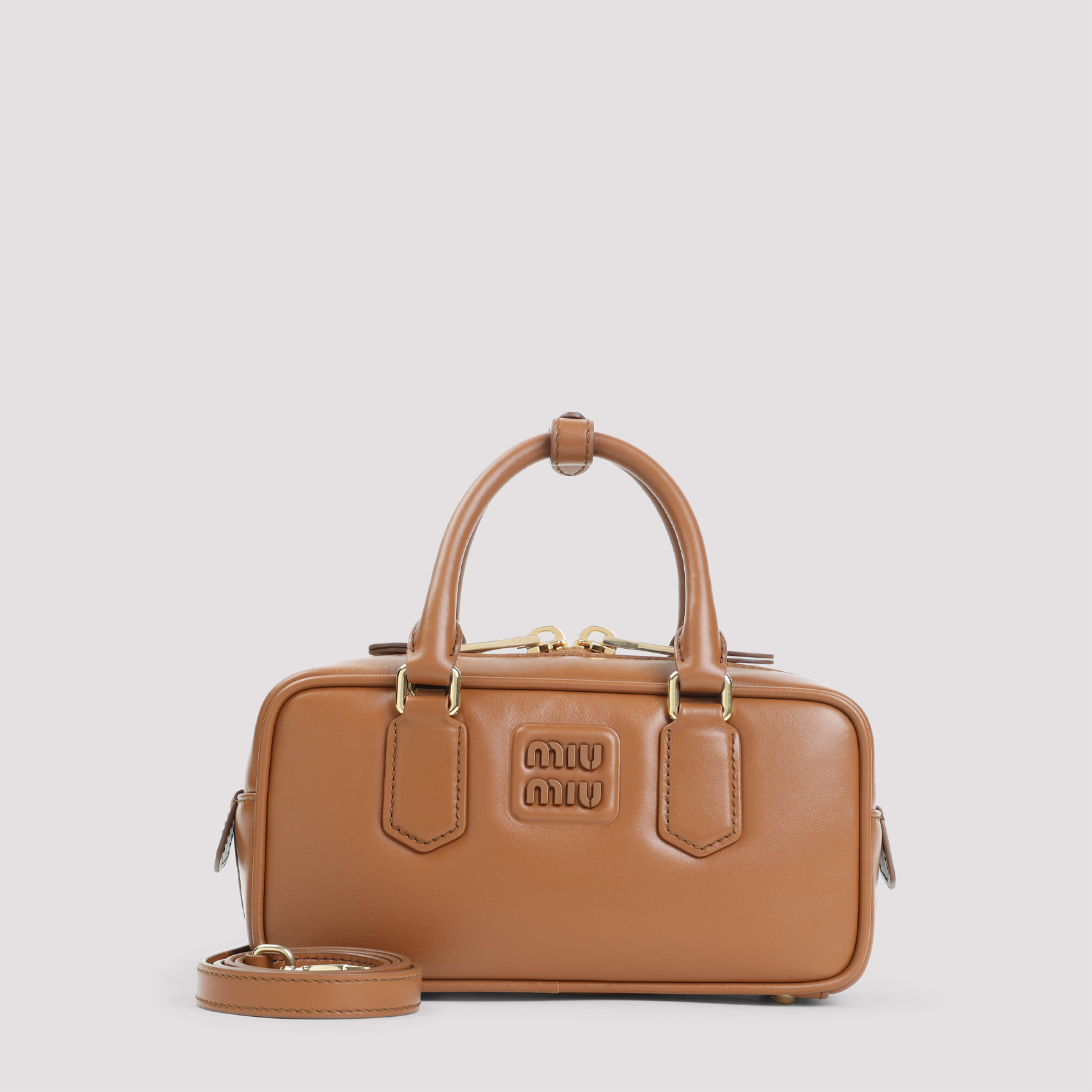 Caramel leather Arcadie handbag 5BB142VOONACR3F0046 (MIU MIU / ハンドバッグ・ショルダーバッグ ) | MIU MIU (ミュウミュウ)(4)