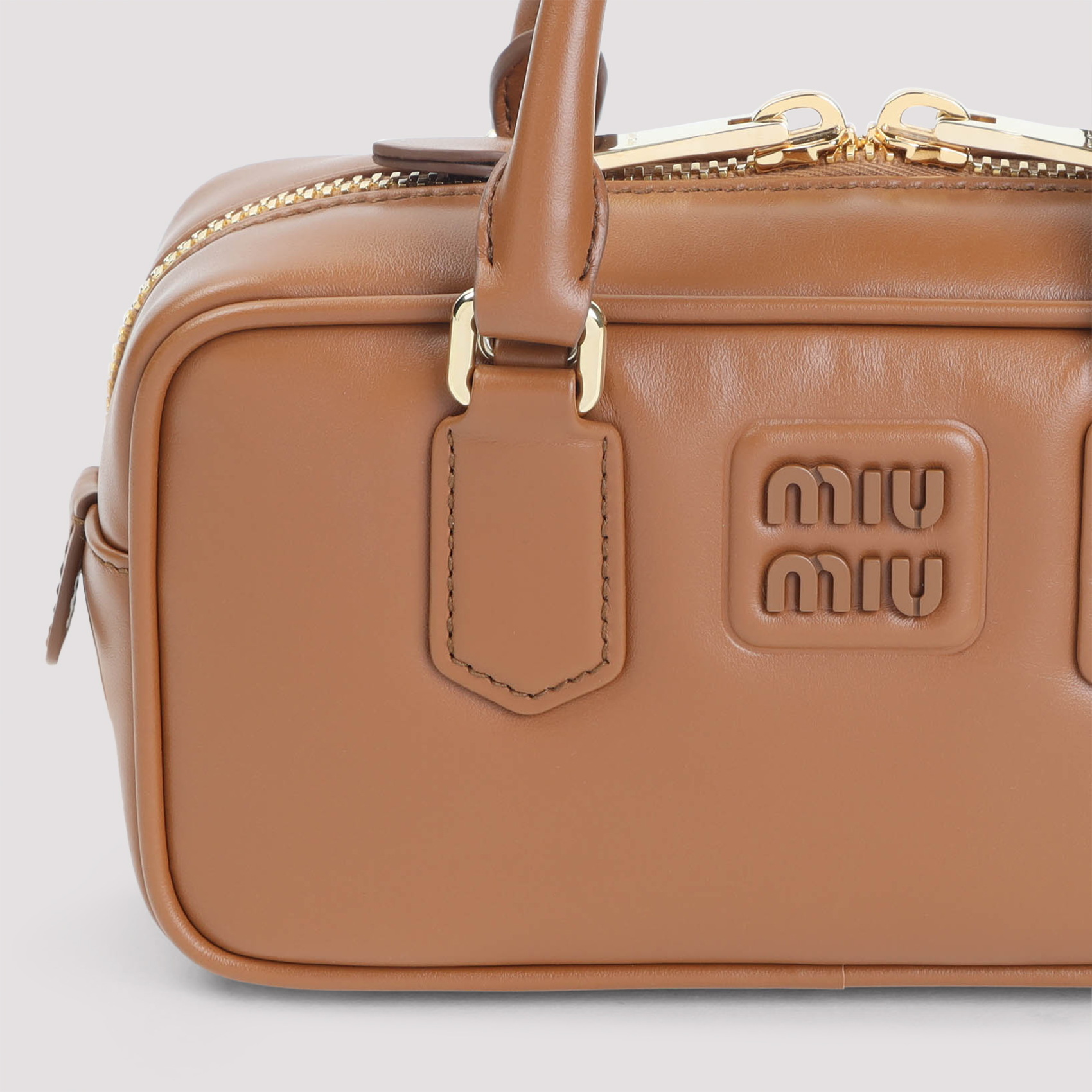 Caramel leather Arcadie handbag 5BB142VOONACR3F0046 (MIU MIU / ハンドバッグ・ショルダーバッグ ) | MIU MIU (ミュウミュウ)(3)