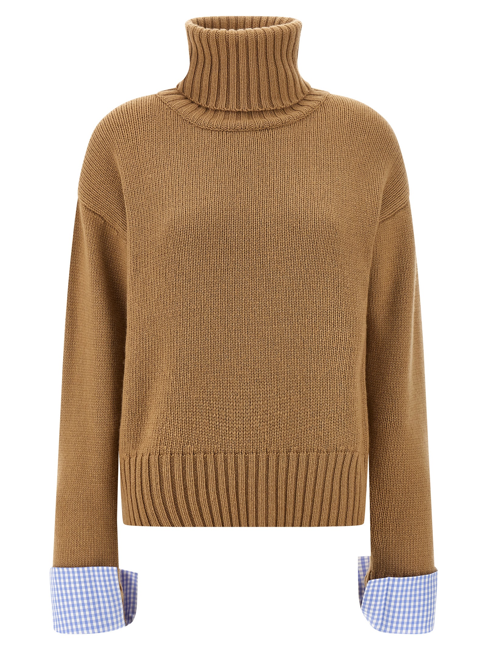Vichy cuffs sweater MJD642MAFILBCAMELWOOLBLEND (jejia / ニット・セーター・カーディガン ) | jejia (ジェジア)